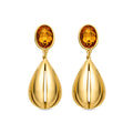 Pendientes con Cuarzo Hidrotermal Naranja acabado oro 18k - Goneth