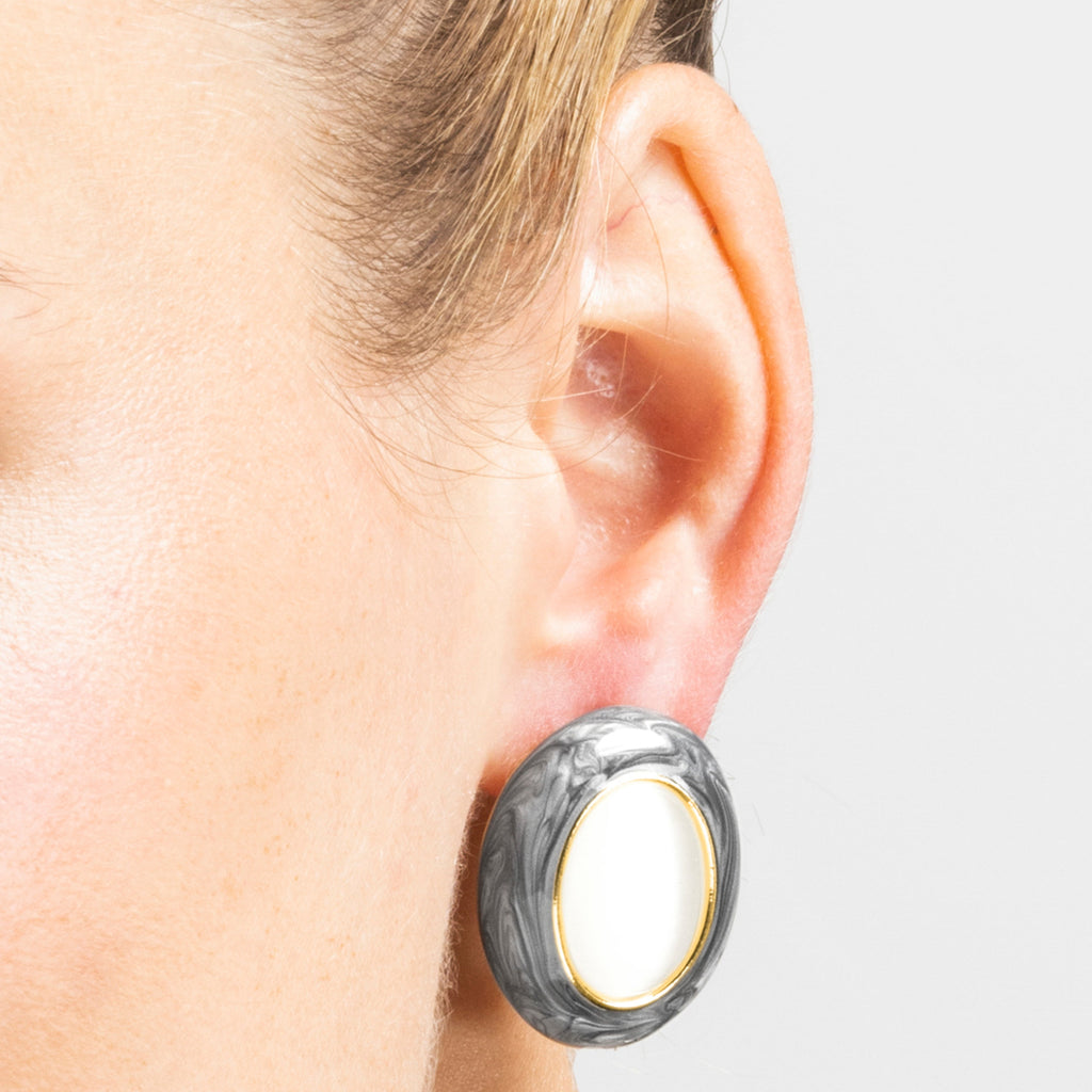 Pendientes con Ojo de Gato acabado oro 18k - Lyme