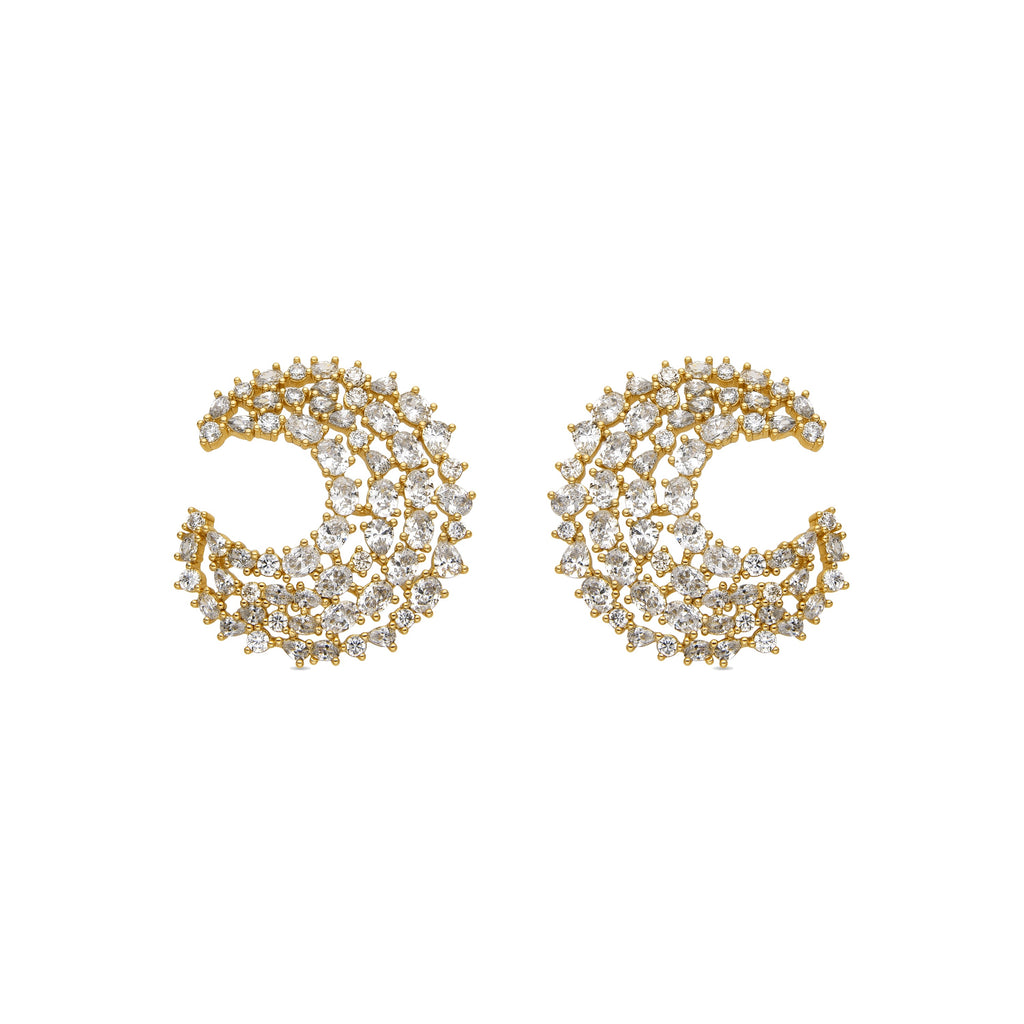 Pendientes con Circonita Brillante acabado oro 18k - Riaer