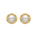Pendientes con Perla Blanca acabado oro 18k - Ciada