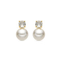 Pendientes con Perla Blanca acabado oro 18k - Pacezu