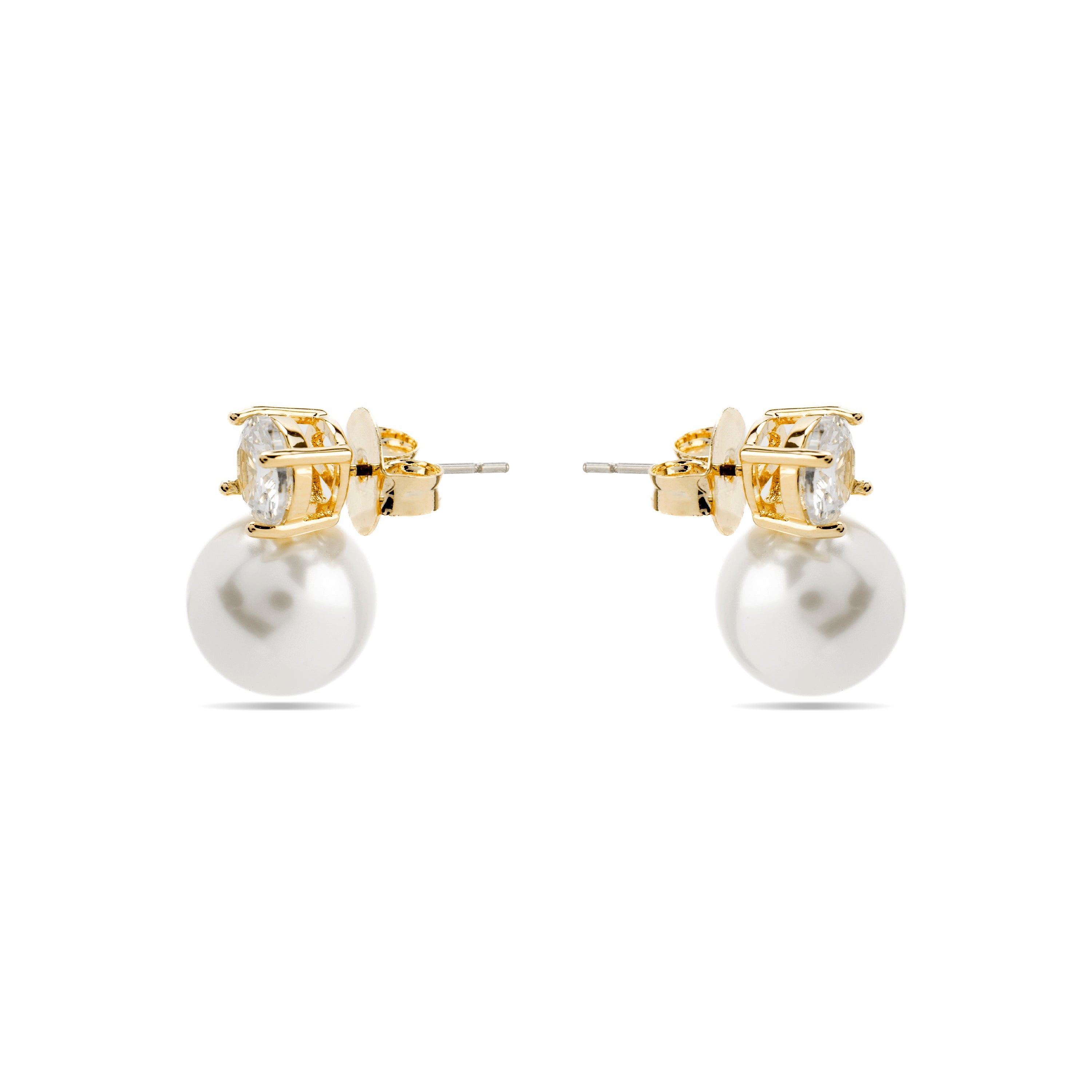 Pendientes con Perla Blanca acabado oro 18k - Pacezu