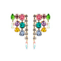 Pendientes con Cristal Multicolor acabado oro 18k - Shamwa