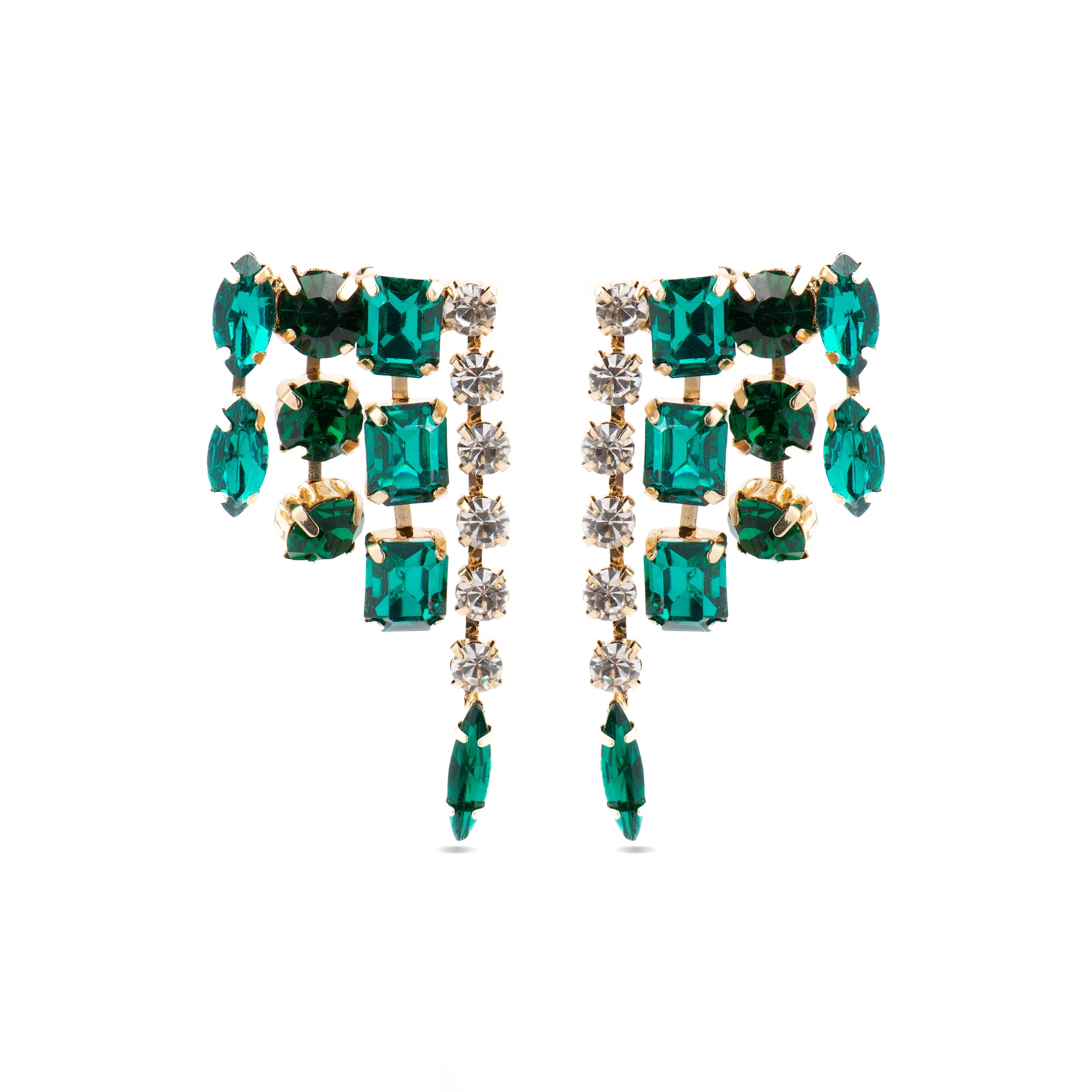 Pendientes con Cristal Multicolor acabado oro 18k - Ordfi