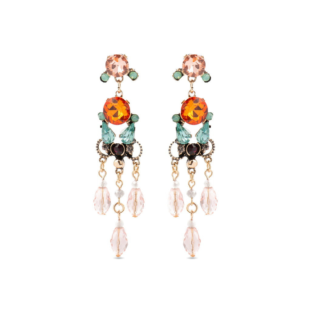 Pendientes con Cristal Multicolor acabado oro 18k - Mormus