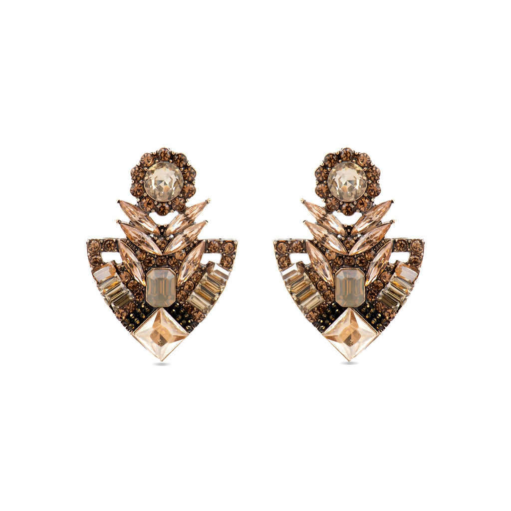 Pendientes con Cristal Multicolor acabado oro 18k - Gothka