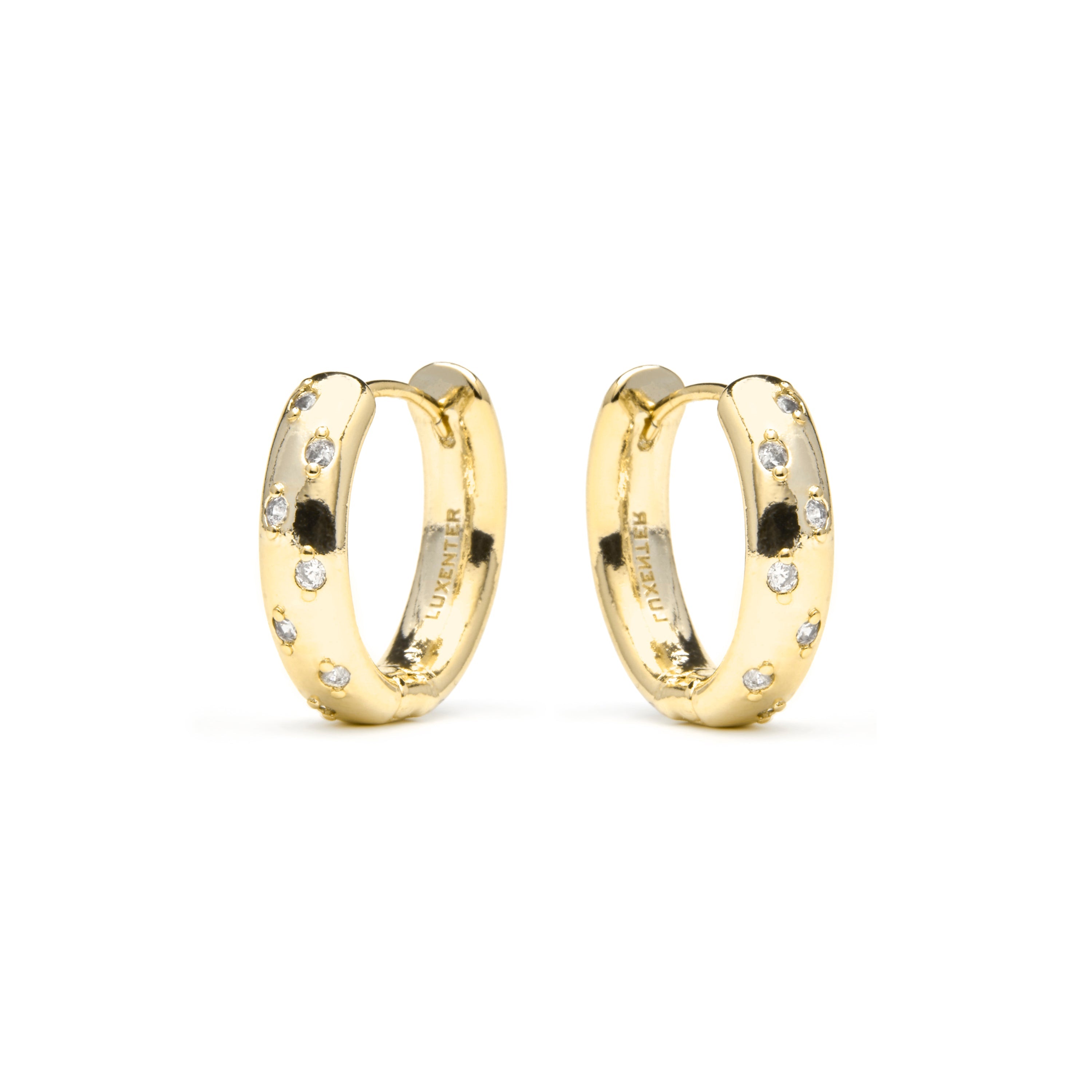 Pendientes acabado oro amarillo de 18k y Circonita Brillante - Yase
