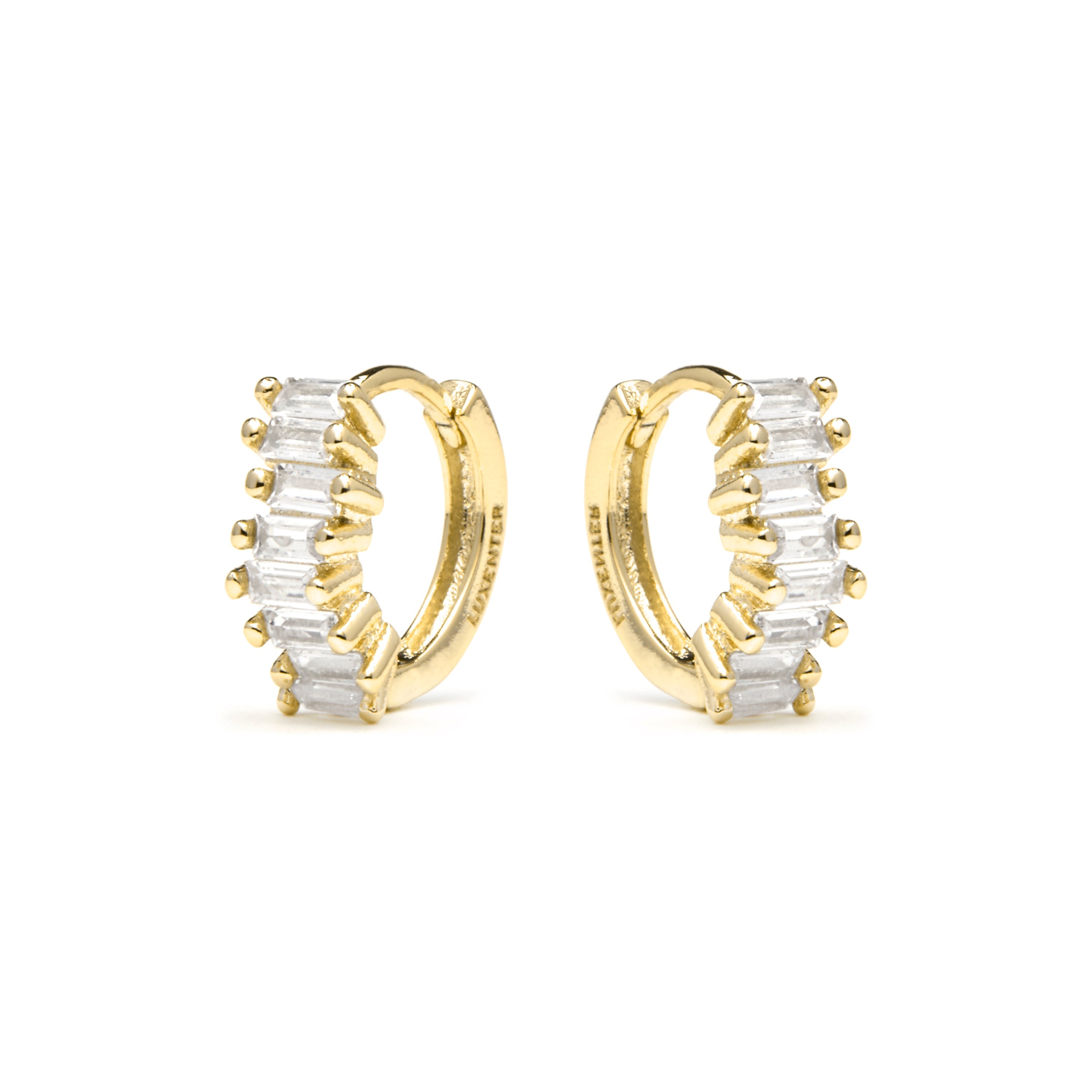 Pendientes acabado oro amarillo de 18k y Circonita Brillante - Miokel