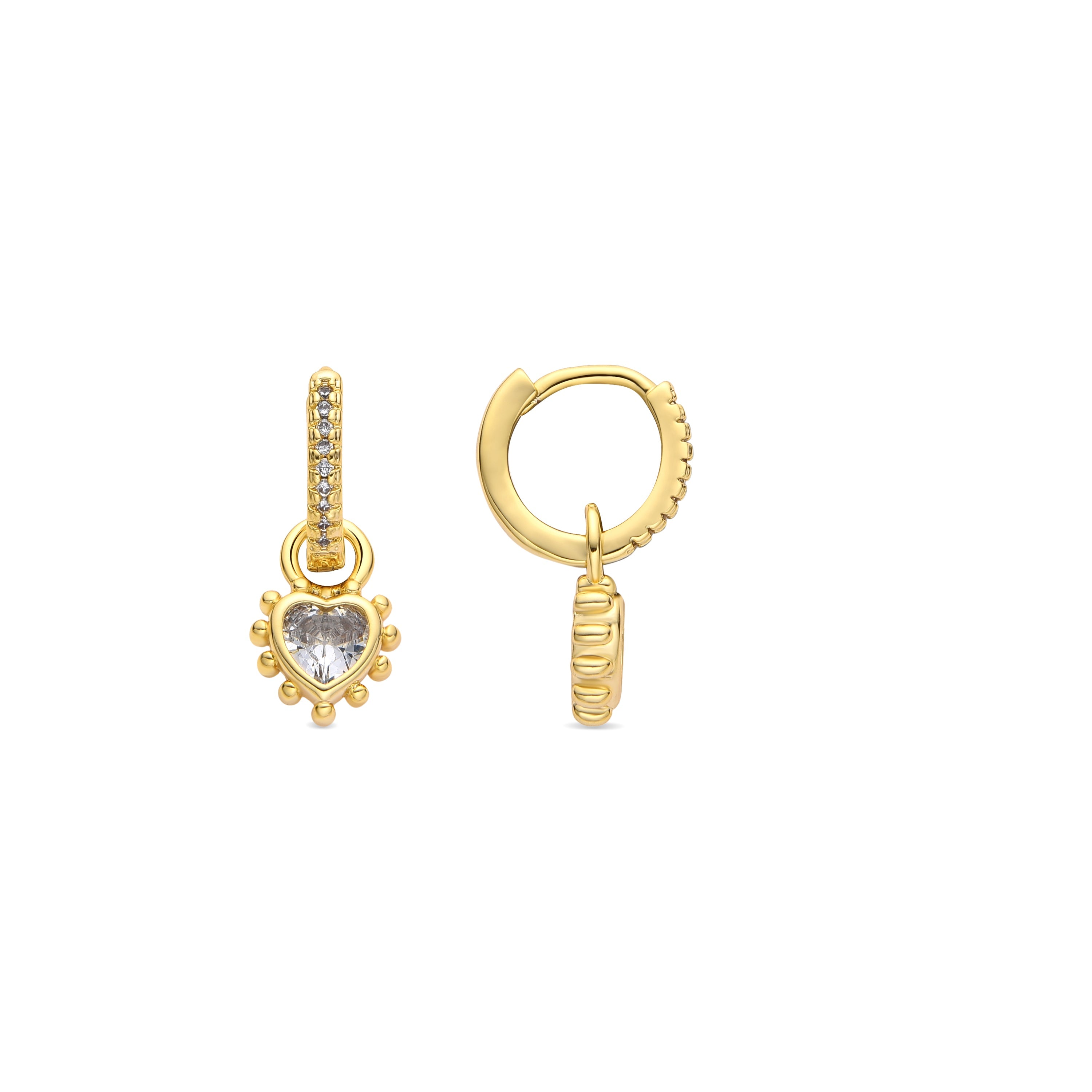 Pendientes acabado oro amarillo de 18k y Circonita Brillante - Lyhan