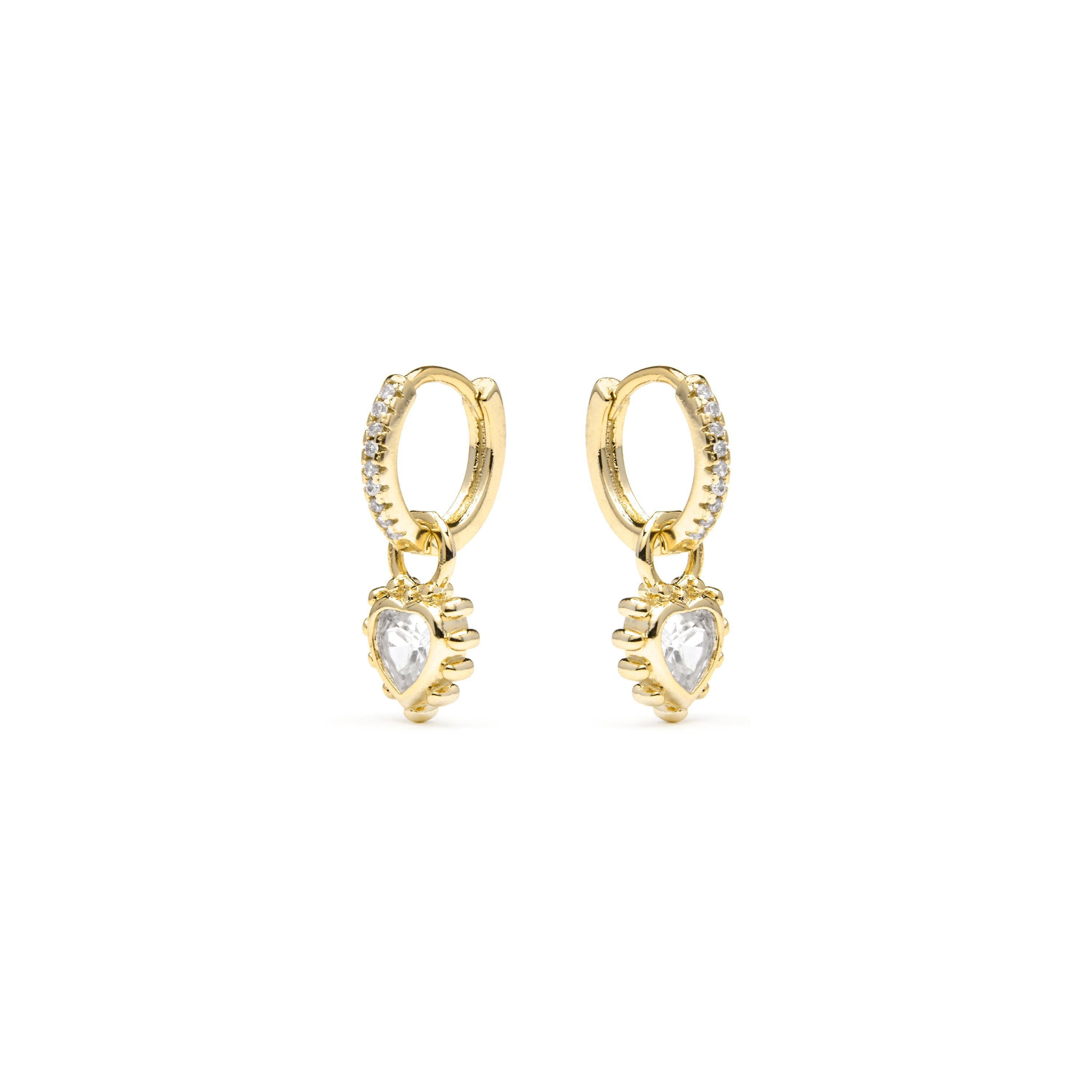 Pendientes acabado oro amarillo de 18k y Circonita Brillante - Lyhan