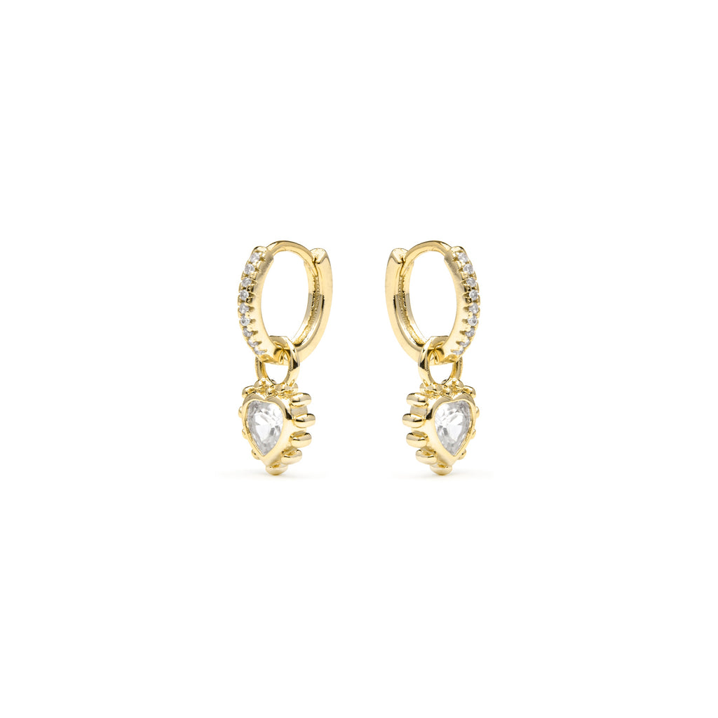 Pendientes acabado oro amarillo de 18k y Circonita Brillante - Lyhan