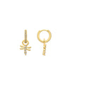 Pendientes acabado oro amarillo de 18k y Circonita Brillante - Jukel