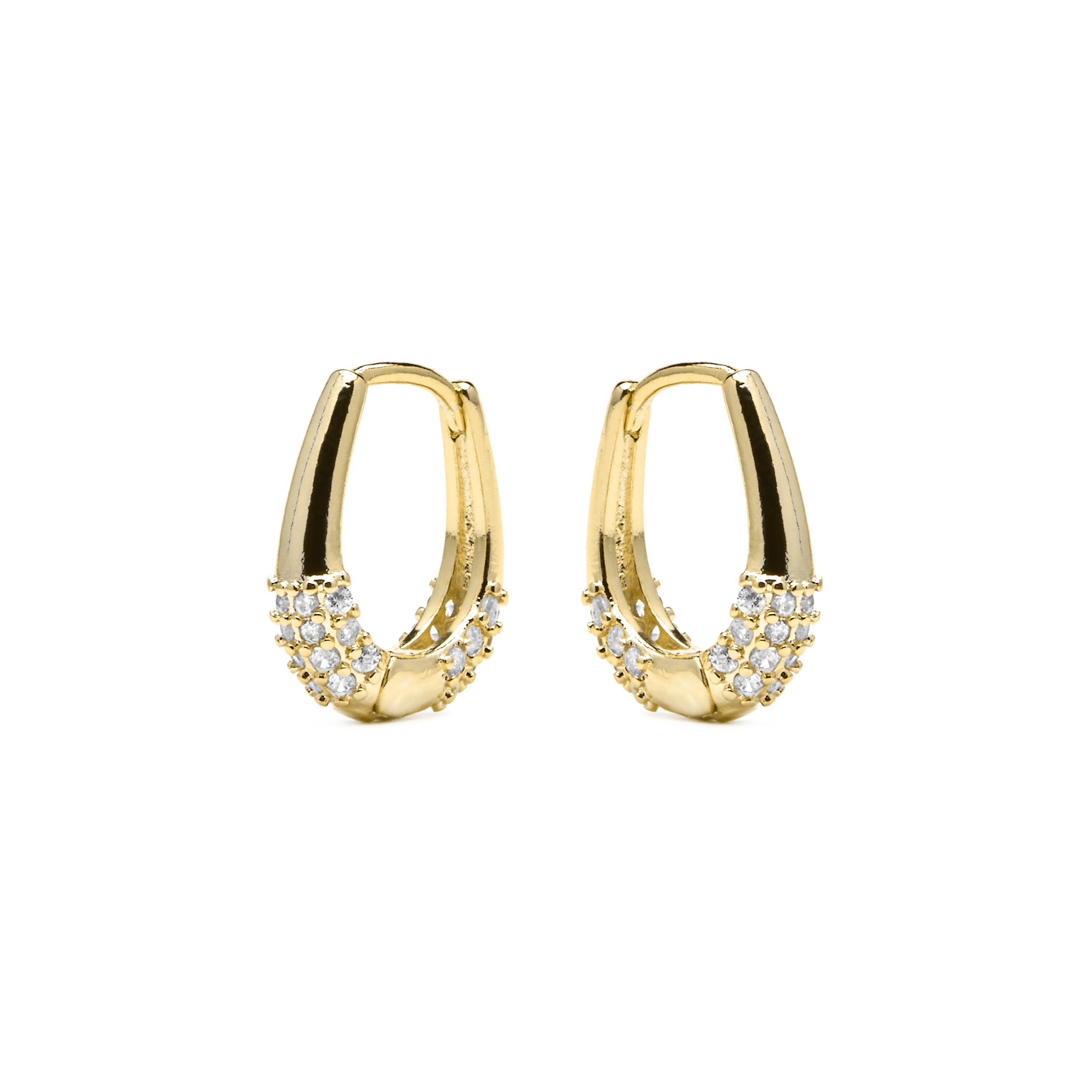 Pendientes acabado oro amarillo de 18k y Circonita Brillante - Redi