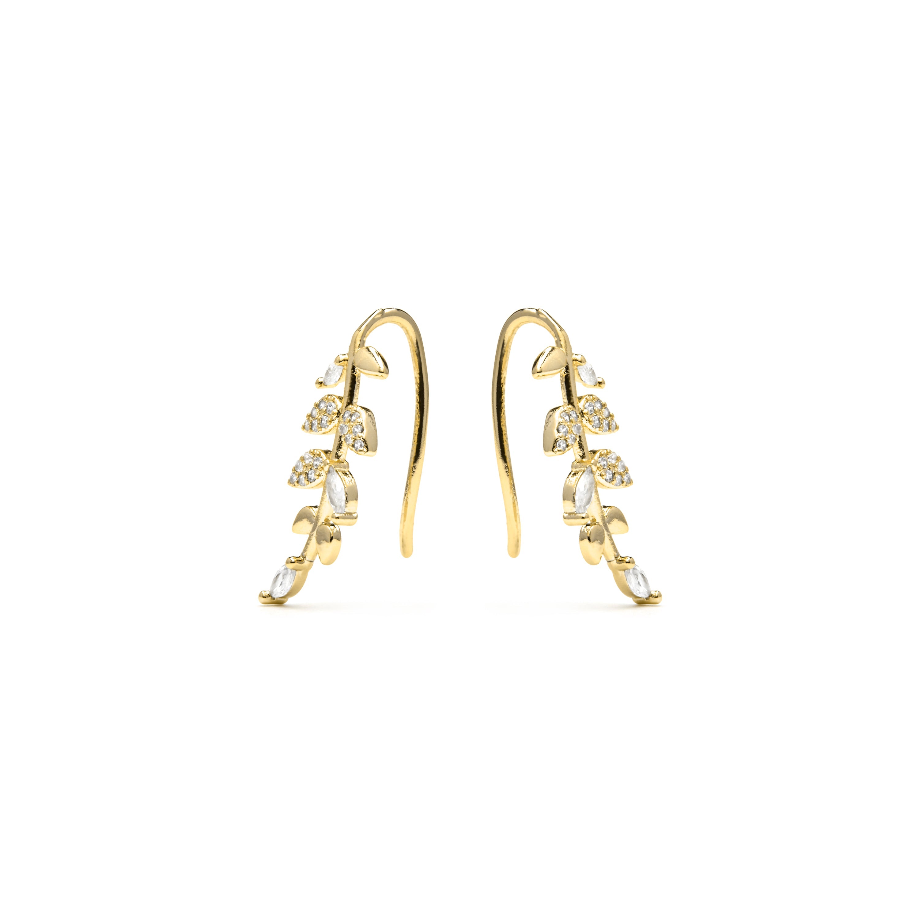 Pendientes acabado oro amarillo de 18k y Circonita Brillante - Sudceo