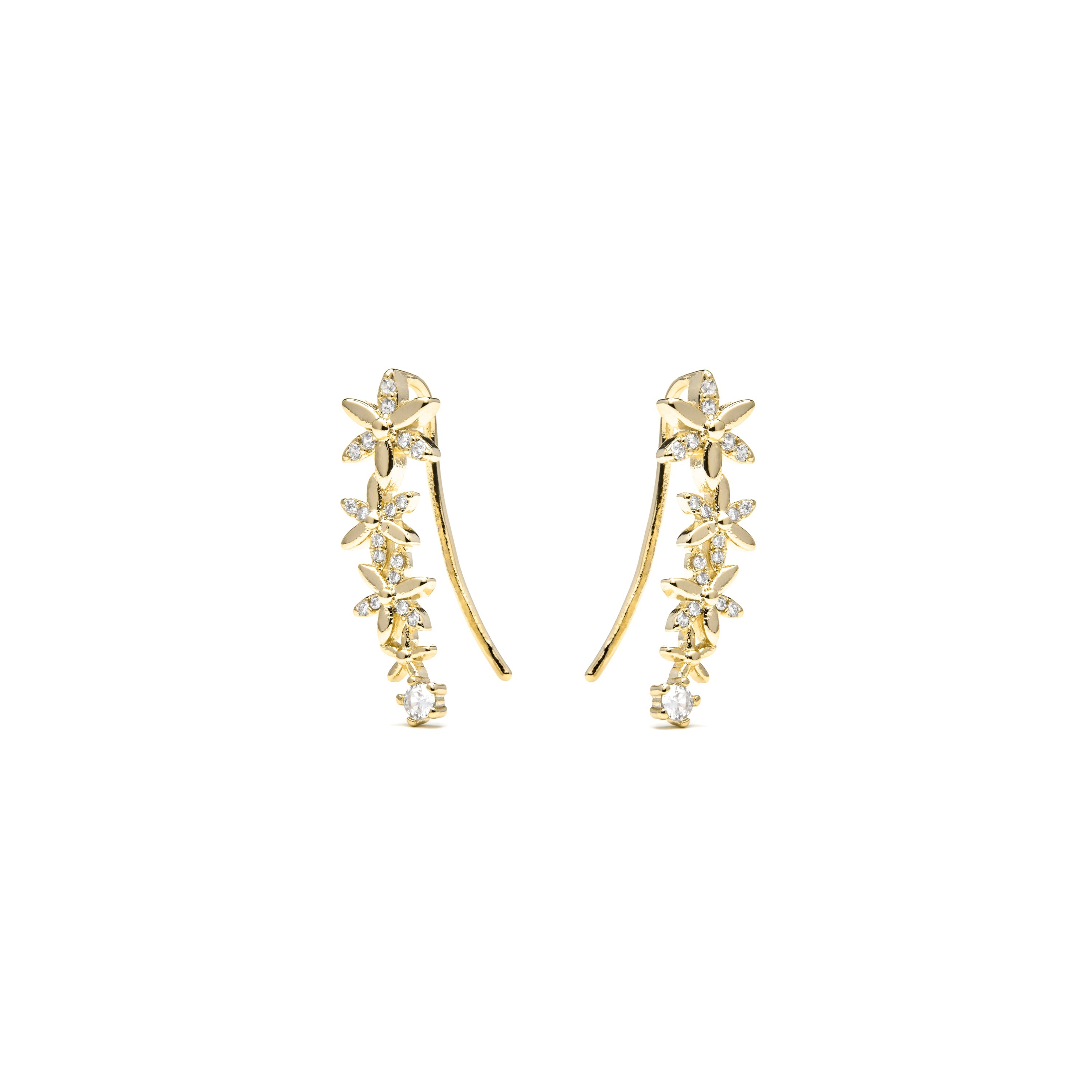 Pendientes acabado oro amarillo de 18k y Circonita Brillante - Anah