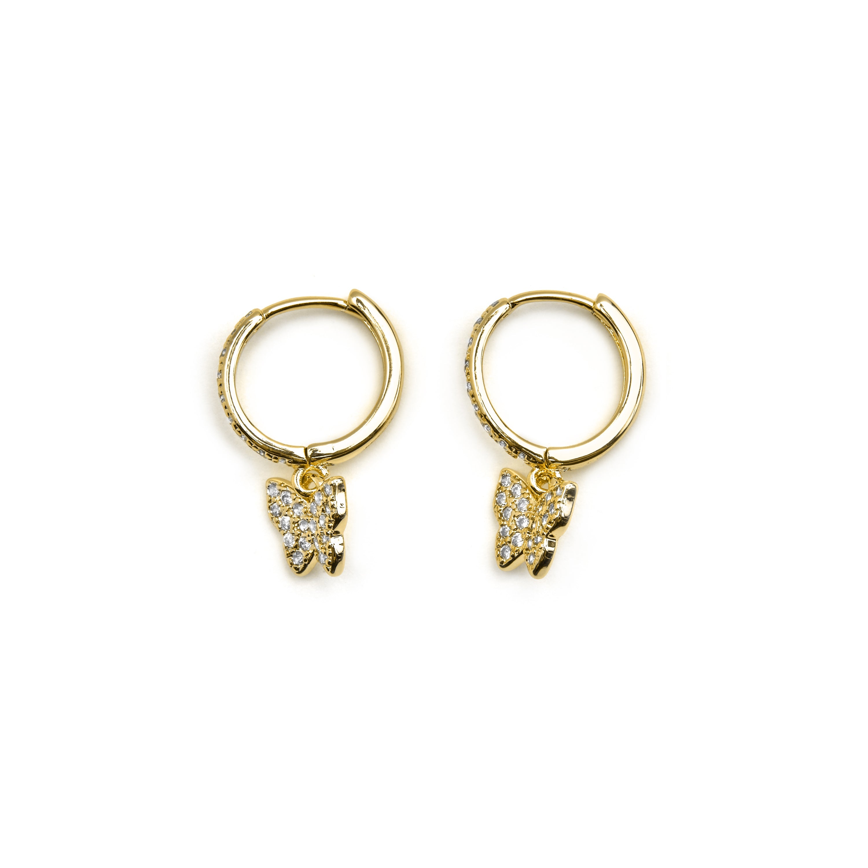 Pendientes con Circonita Brillante acabado oro 18k - Thai