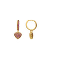 Pendientes con Circonita Rubí acabado oro 18k - Korisen