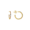 Pendientes con Circonita Multicolor acabado oro 18k - Kumo