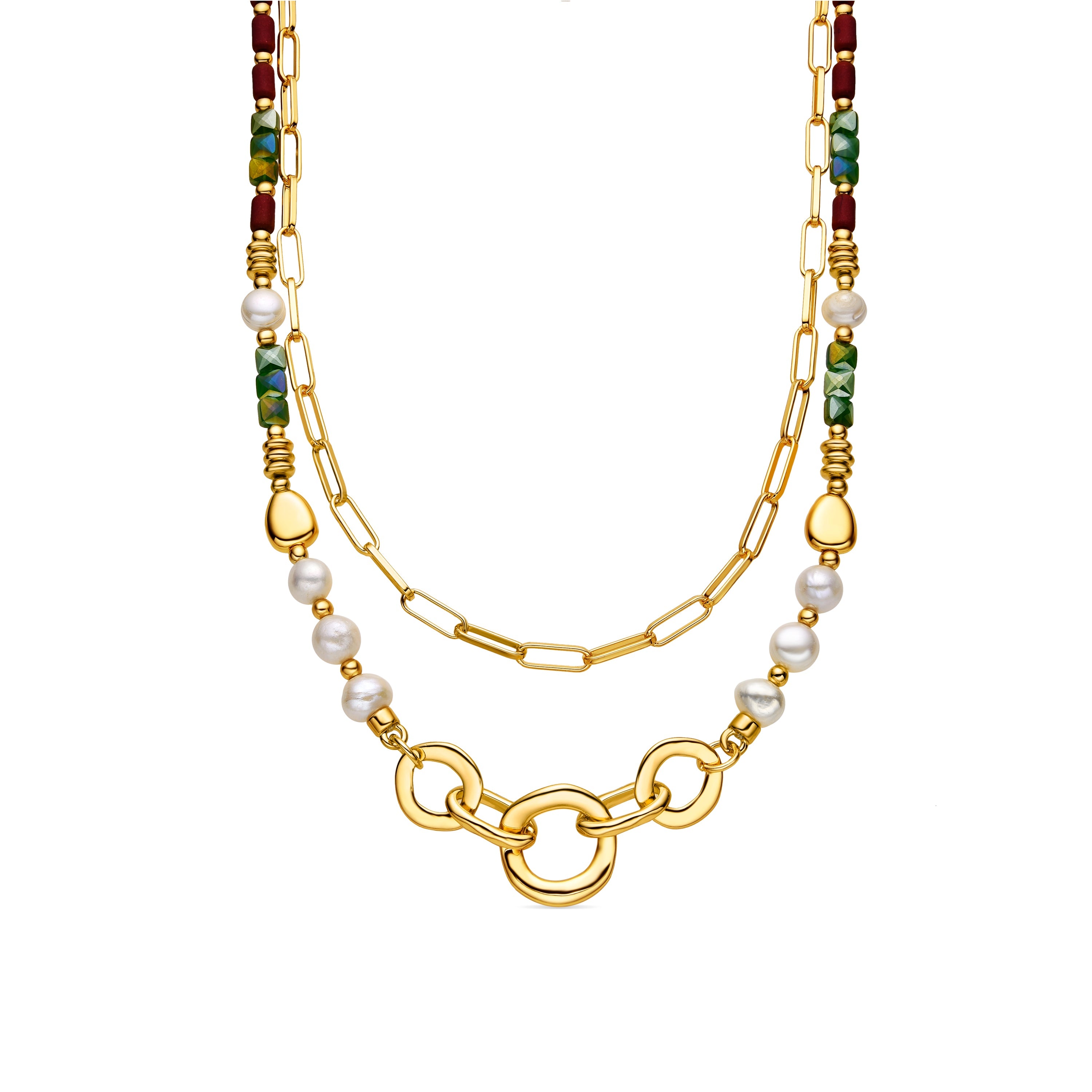 Collar con Perla Blanca acabado oro 18k - Kany