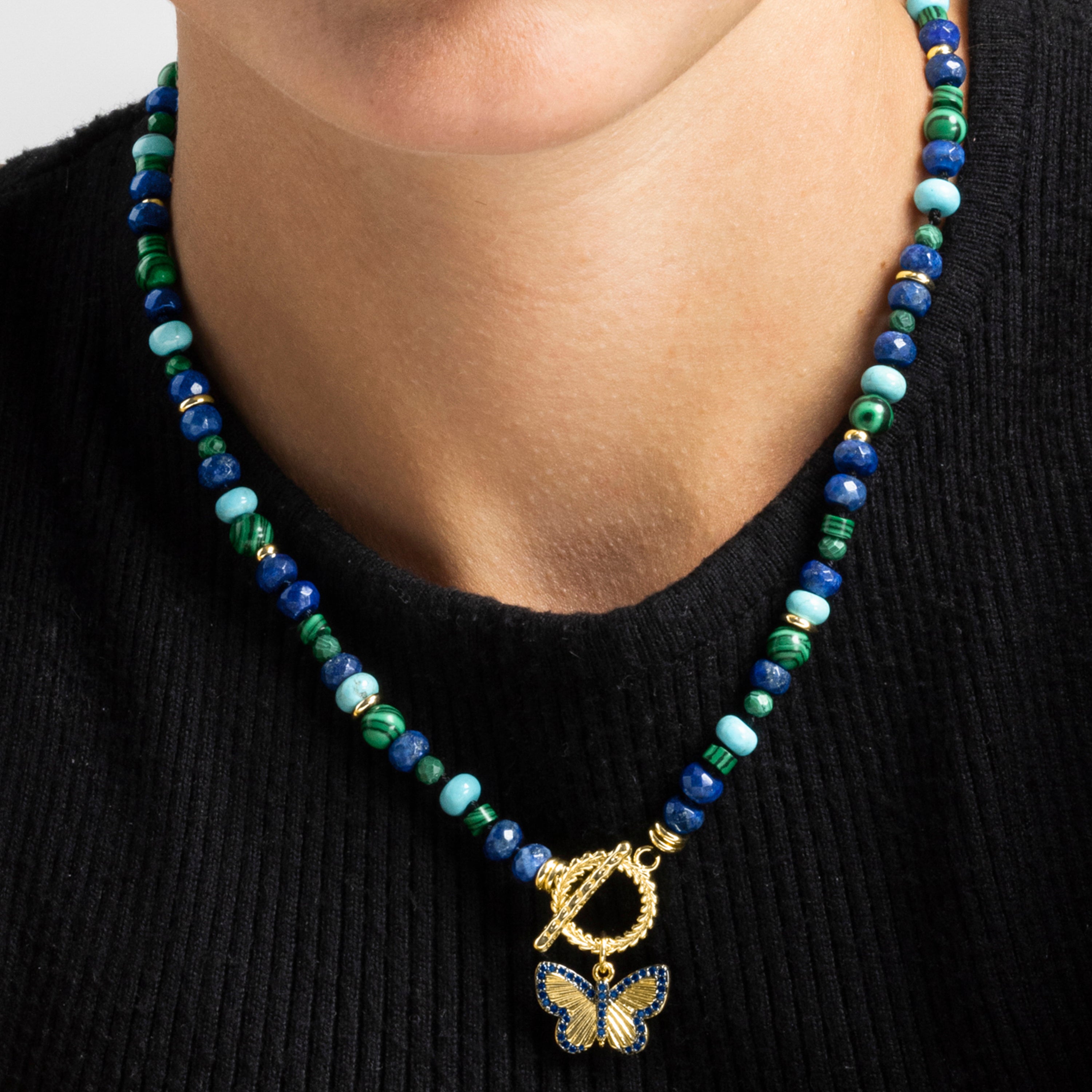Collar con Lapislazuli Natural acabado oro 18k - Arru