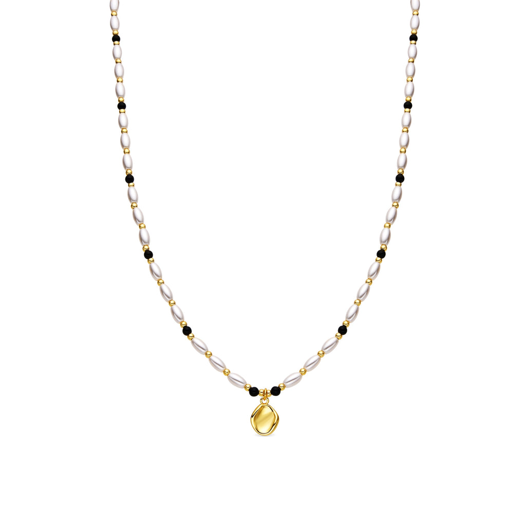 Collar con Perla Blanca acabado oro 18k - Zizi