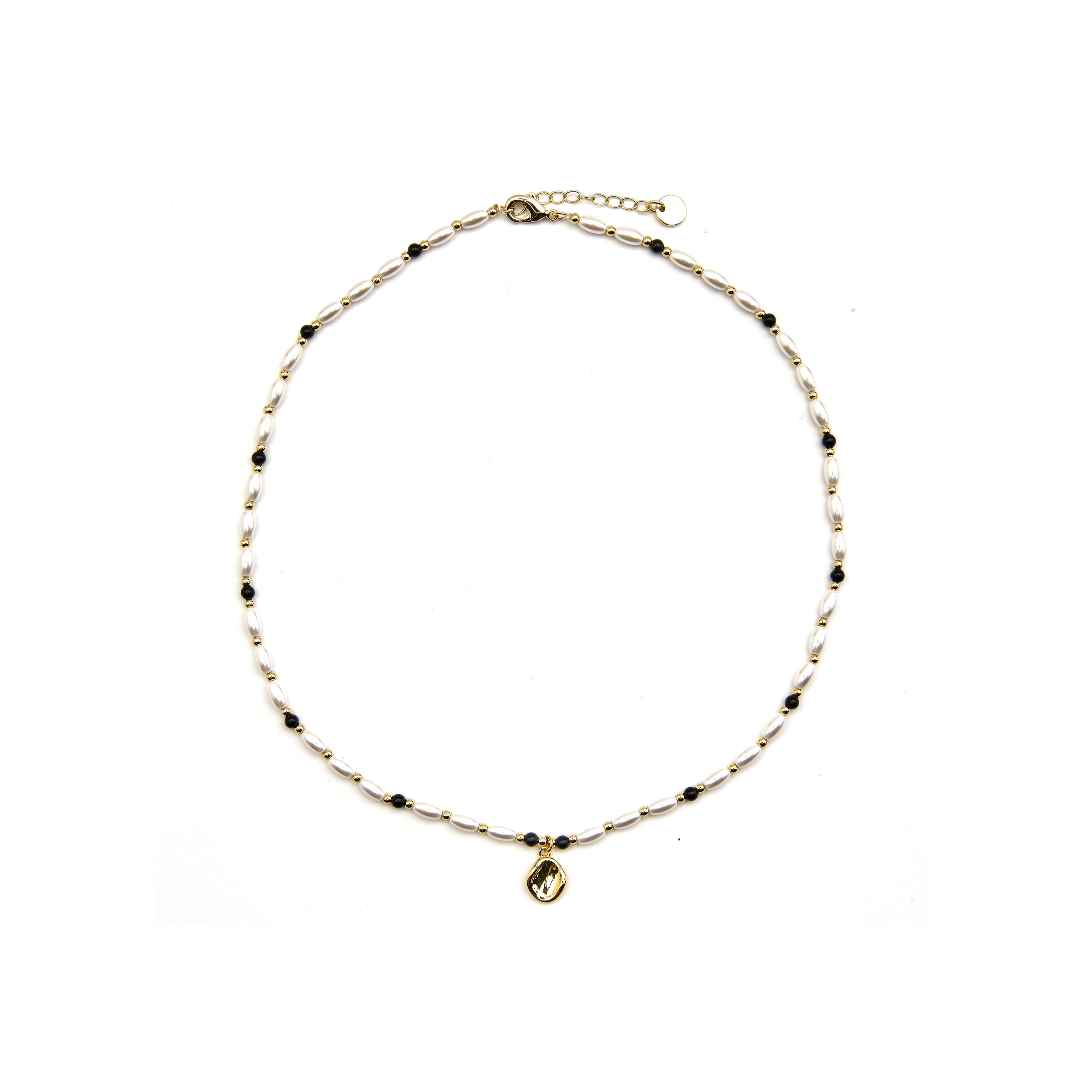 Collar con Perla Blanca acabado oro 18k - Zizi