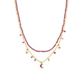 Collar con Cristal Rosa acabado oro 18k - Ethal