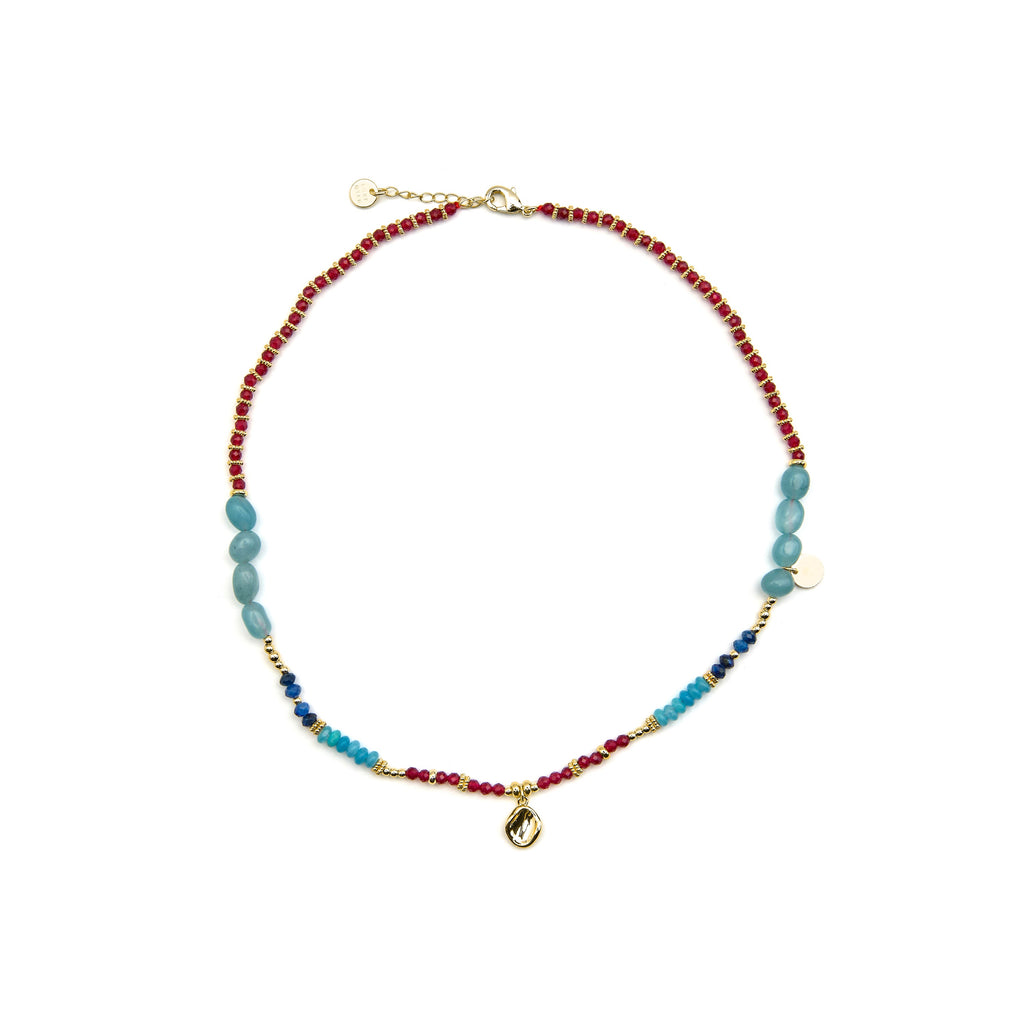 Collar con Cristal Multicolor acabado oro 18k - Ney
