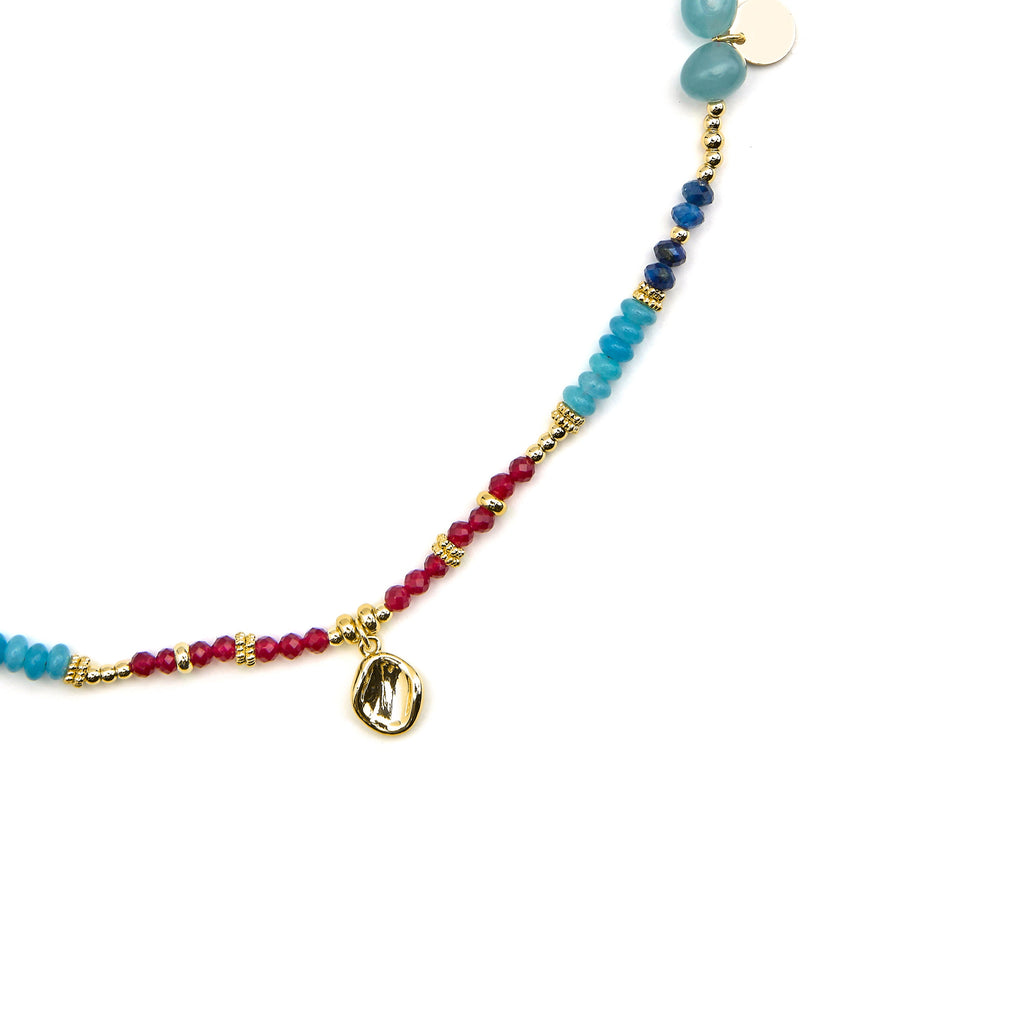 Collar con Cristal Multicolor acabado oro 18k - Ney