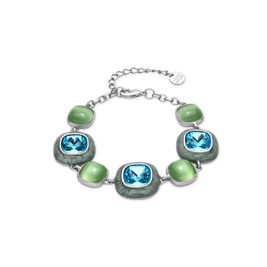 Pulsera con Cristal Azul acabado plata - Drogolo