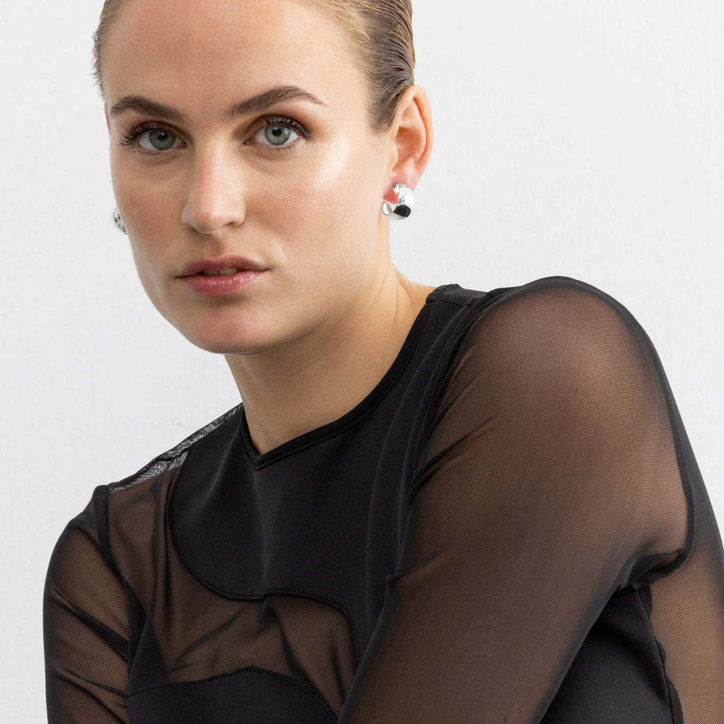 Pendientes con - acabado plata - Hellax