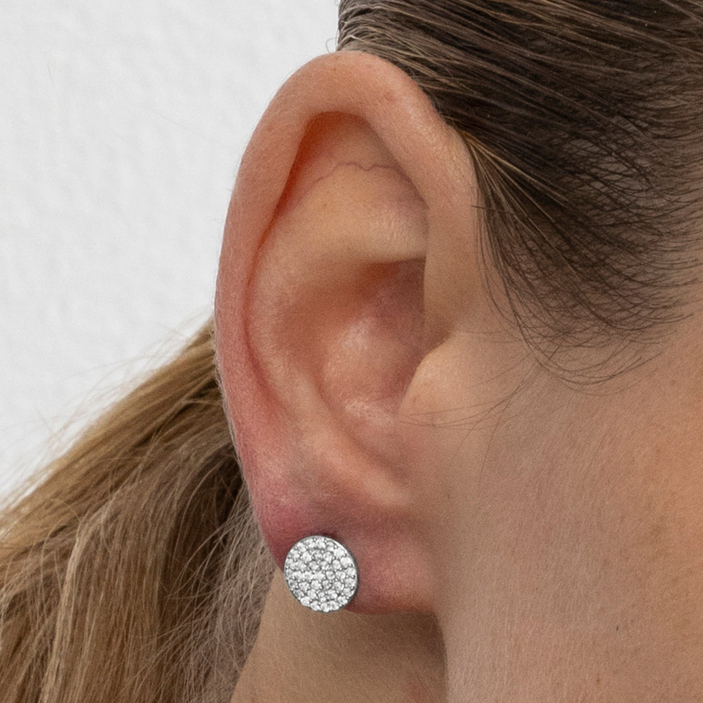 Pendientes con Circonita Brillante acabado plata - Gudpe
