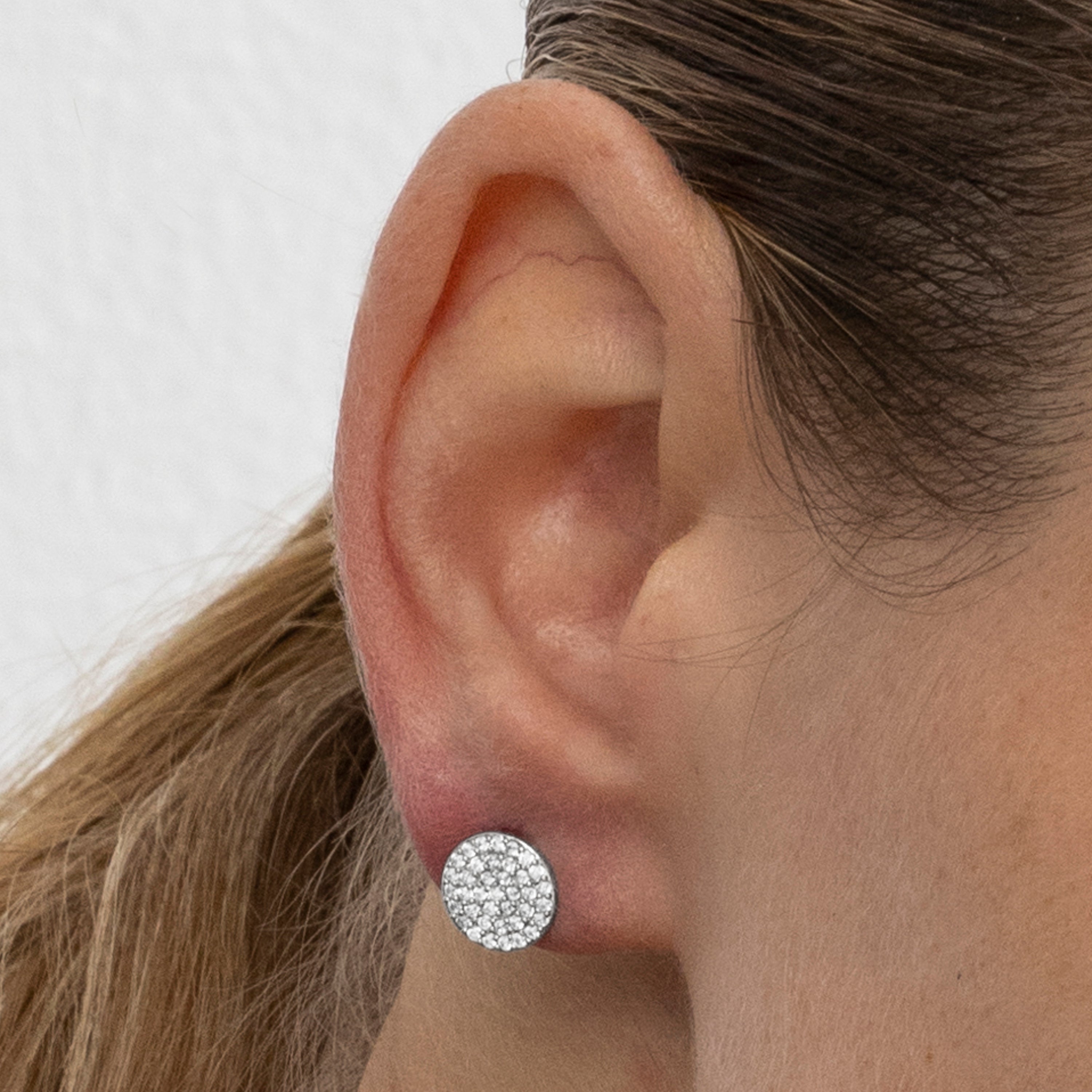 Pendientes con Circonita Brillante acabado plata - Gudpe