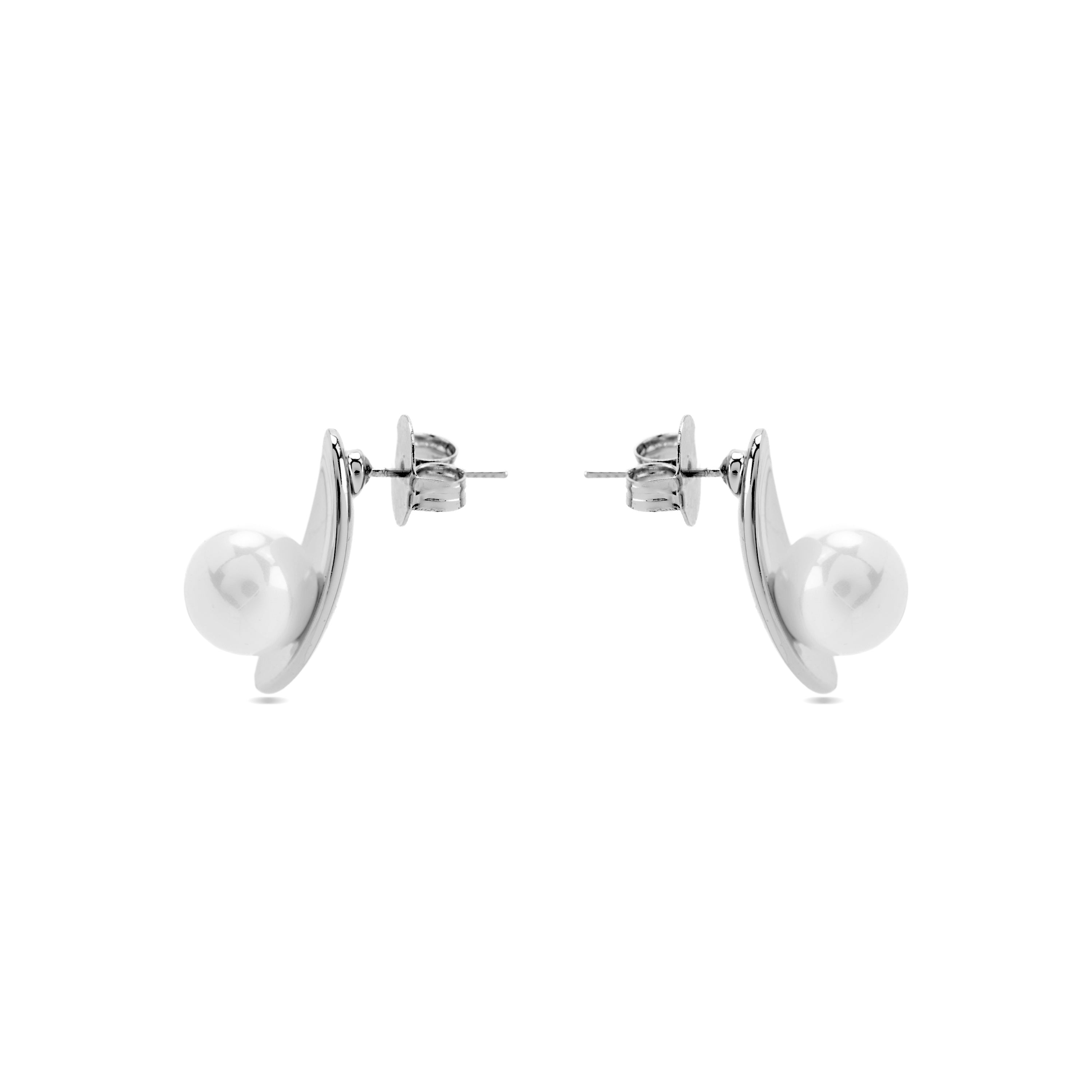 Pendientes con Perla Blanca acabado plata - Lyhu