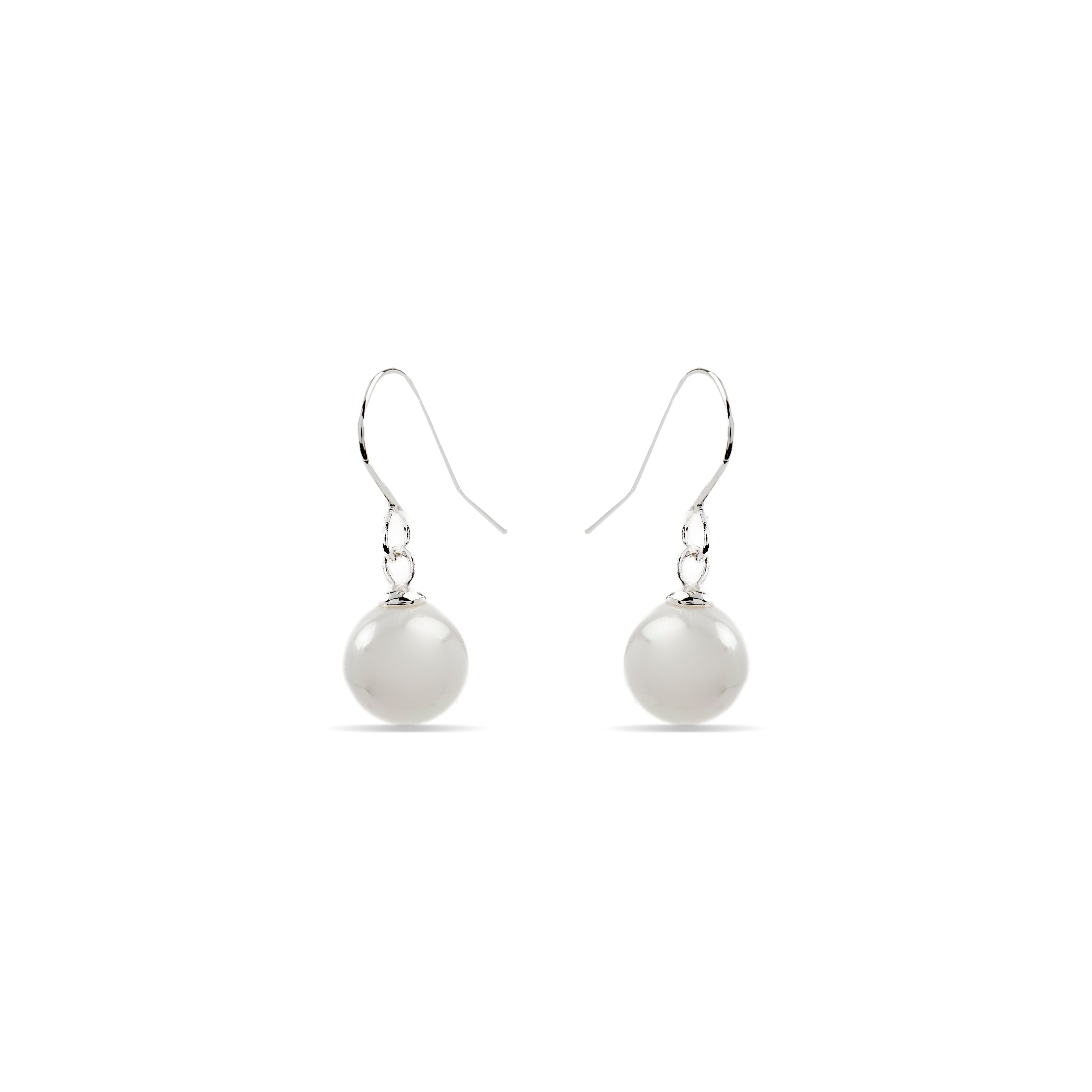 Pendientes con Perla Blanca acabado plata - Darana