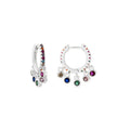 Pendientes acabado plata y Circonita Multicolor - Yaskim