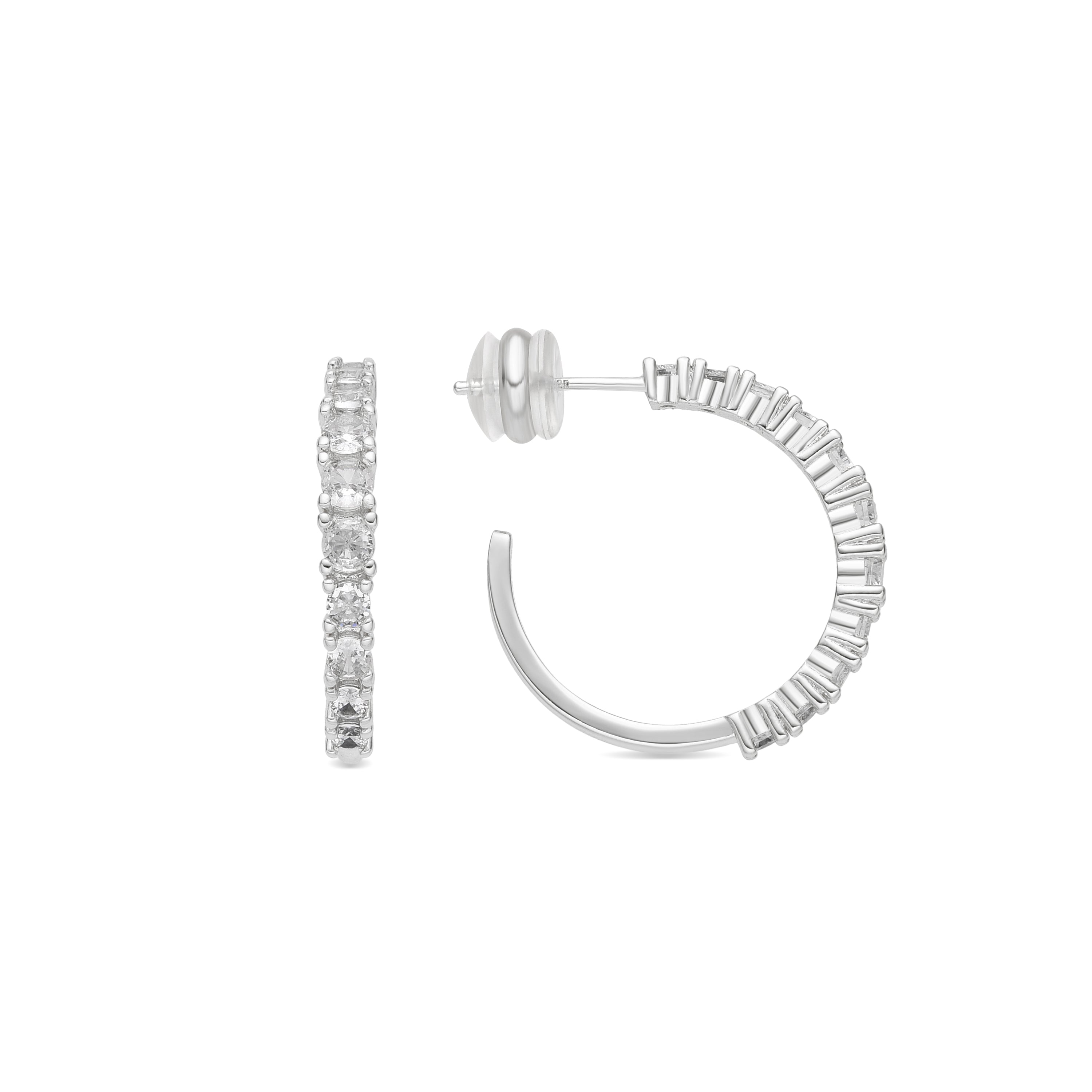 Pendientes acabado plata y Circonita Brillante - Remil