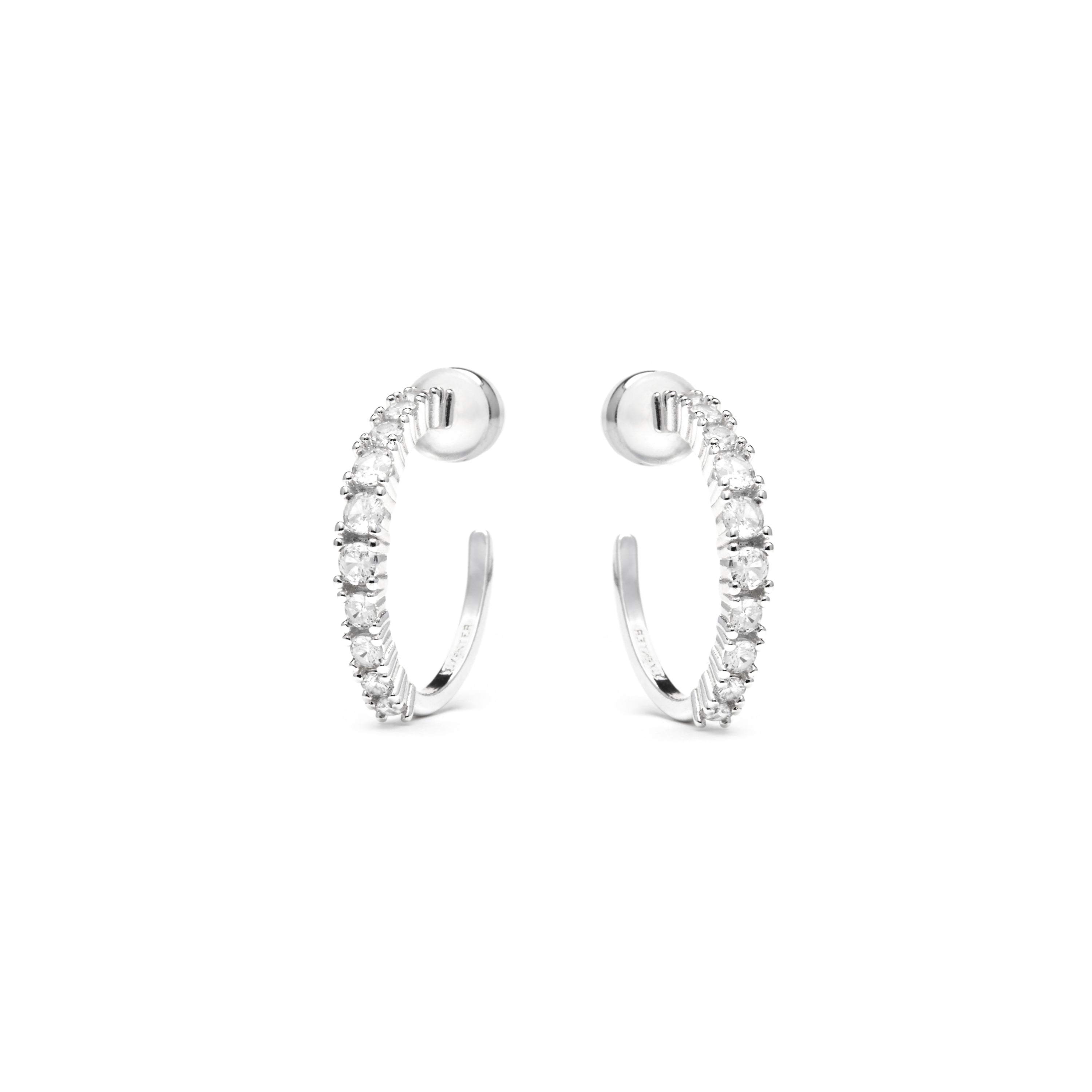 Pendientes acabado plata y Circonita Brillante - Remil