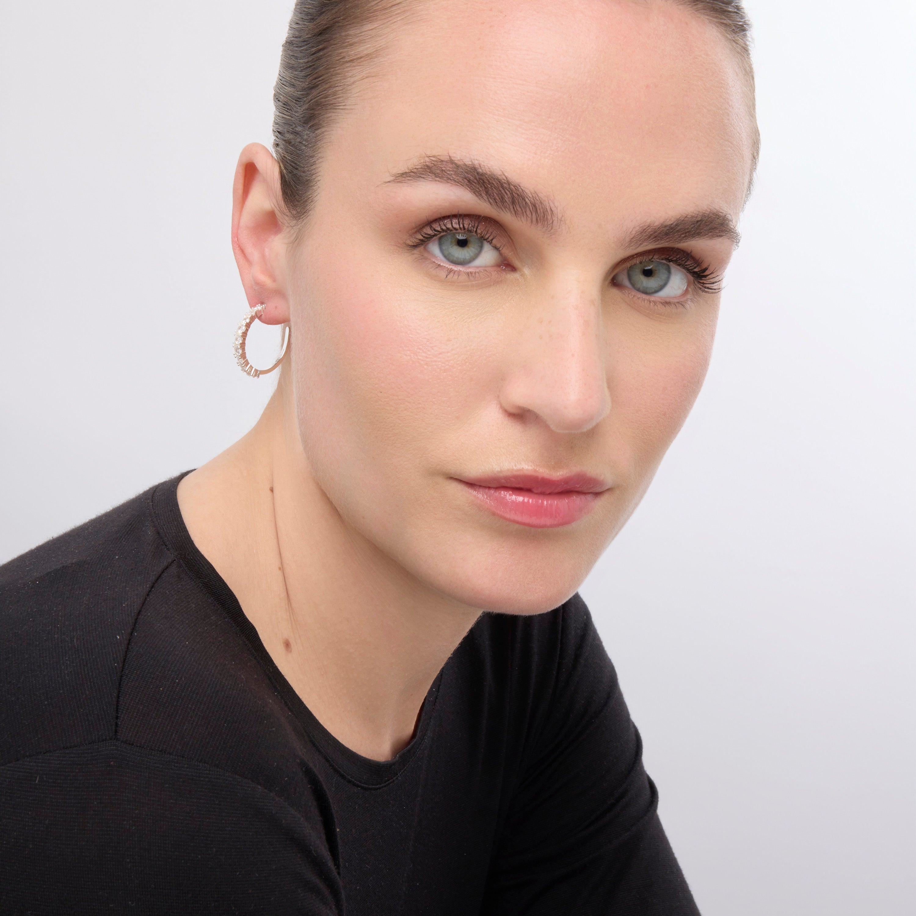 Pendientes acabado plata y Circonita Brillante - Remil