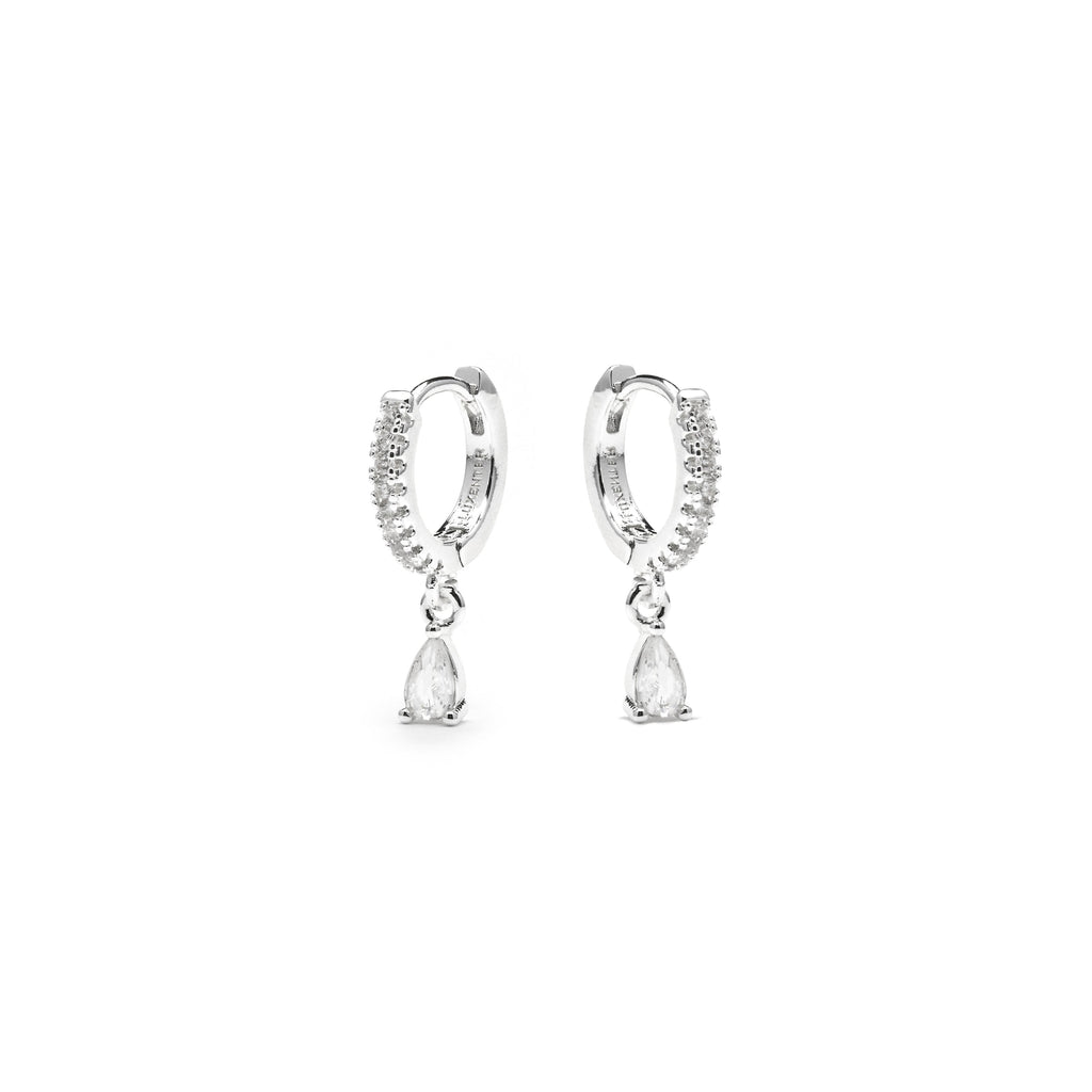 Pendientes acabado plata y Circonita Brillante - Laade