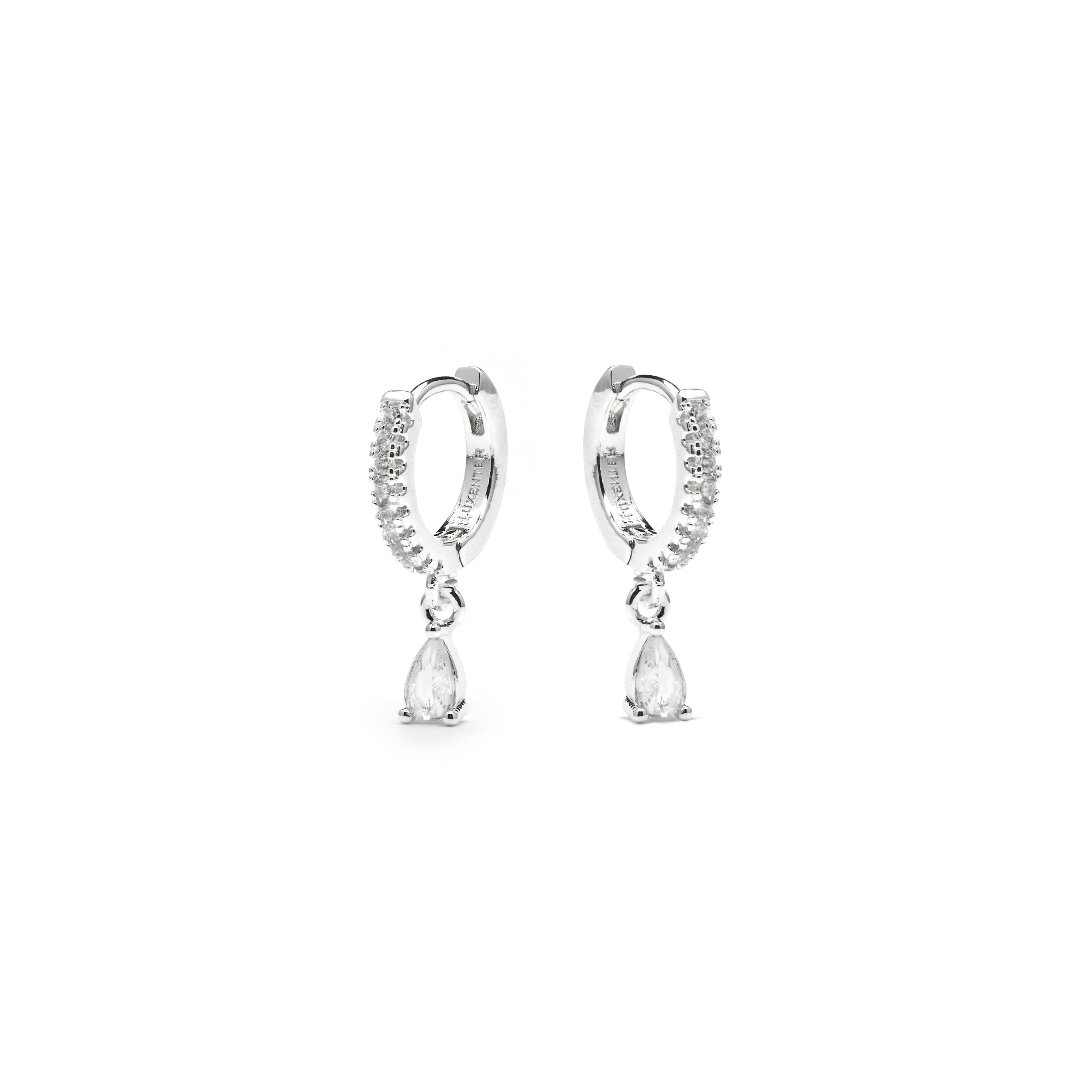 Pendientes acabado plata y Circonita Brillante - Laade