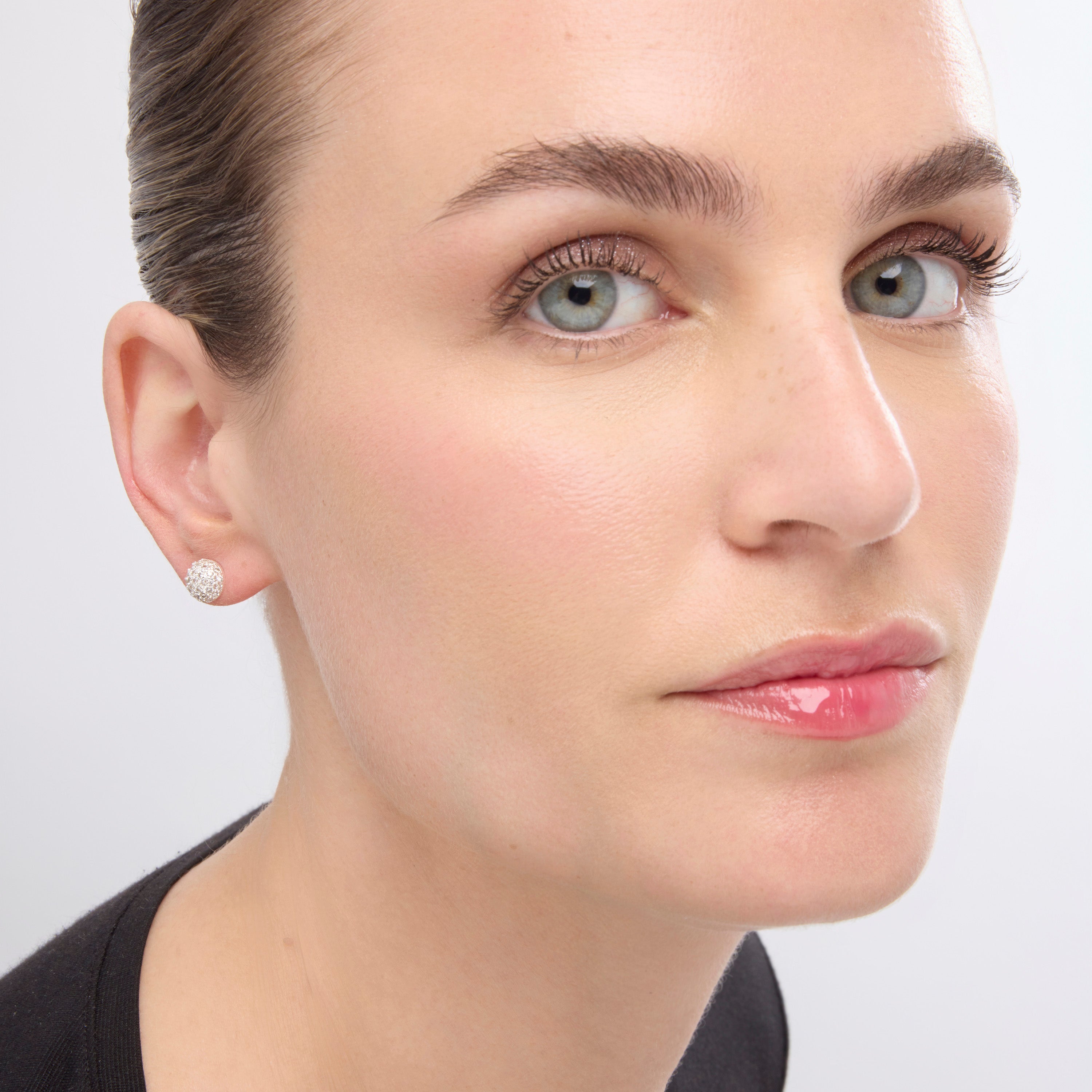 Pendientes acabado plata y Circonita Brillante - Ramir