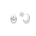 Pendientes acabado plata y Circonita Brillante - Garai