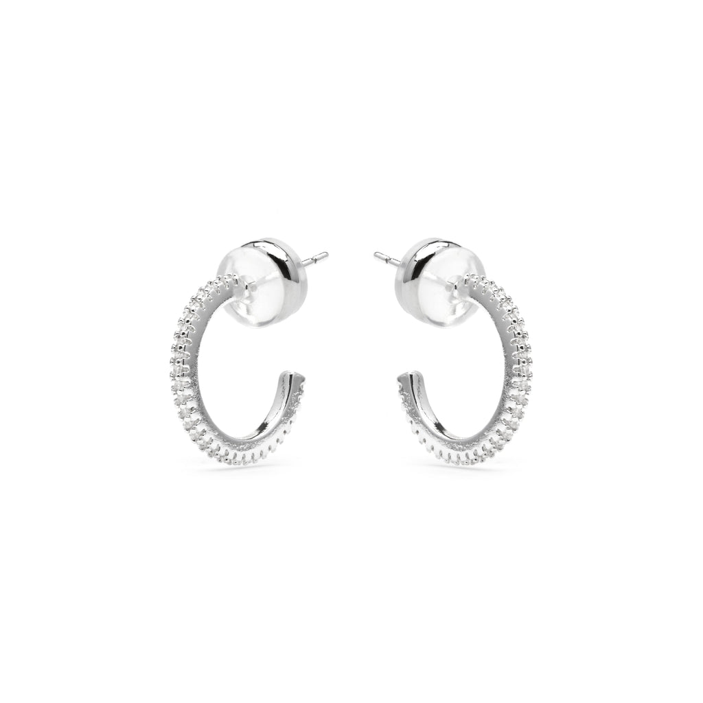 Pendientes acabado plata y Circonita Brillante - Azar
