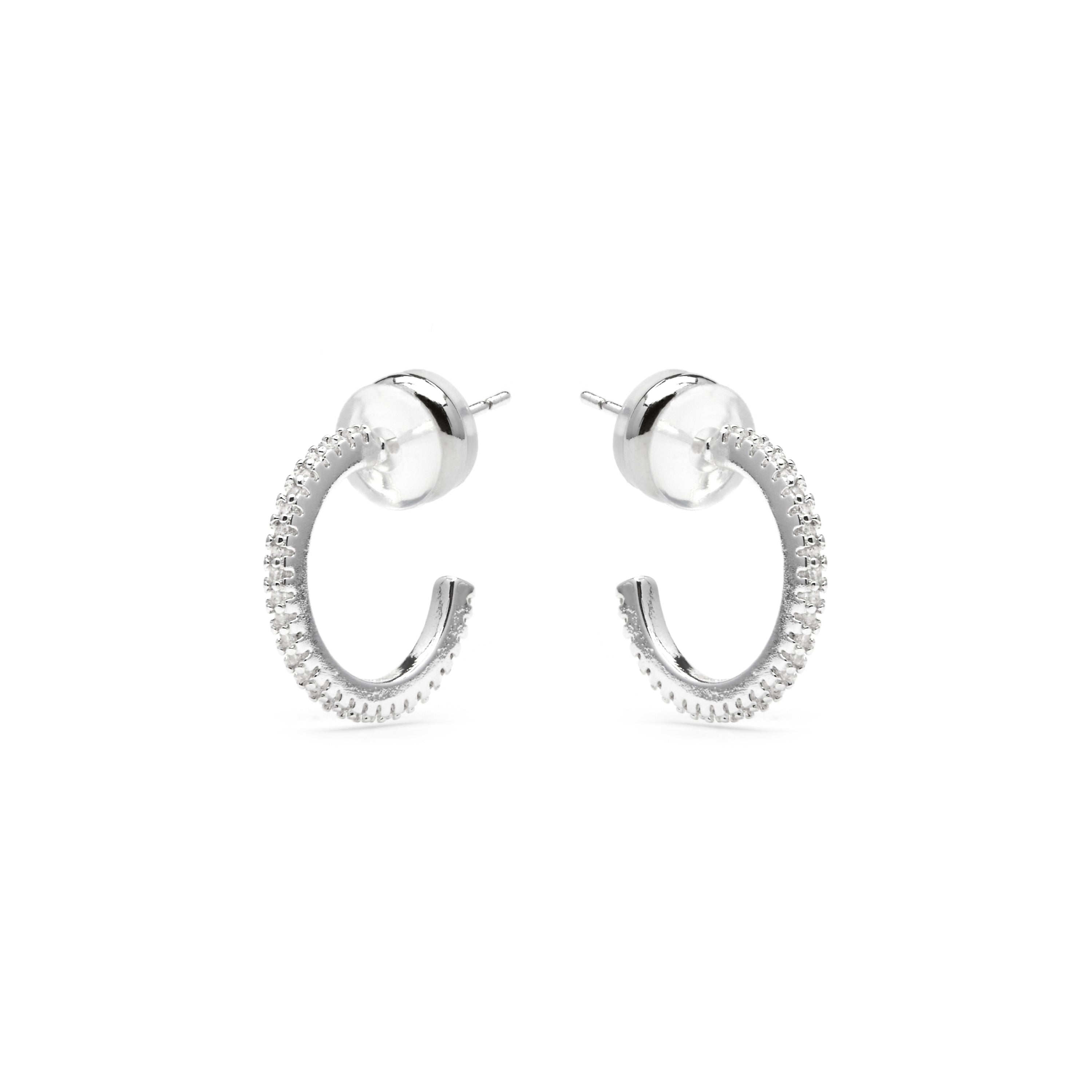 Pendientes acabado plata y Circonita Brillante - Azar