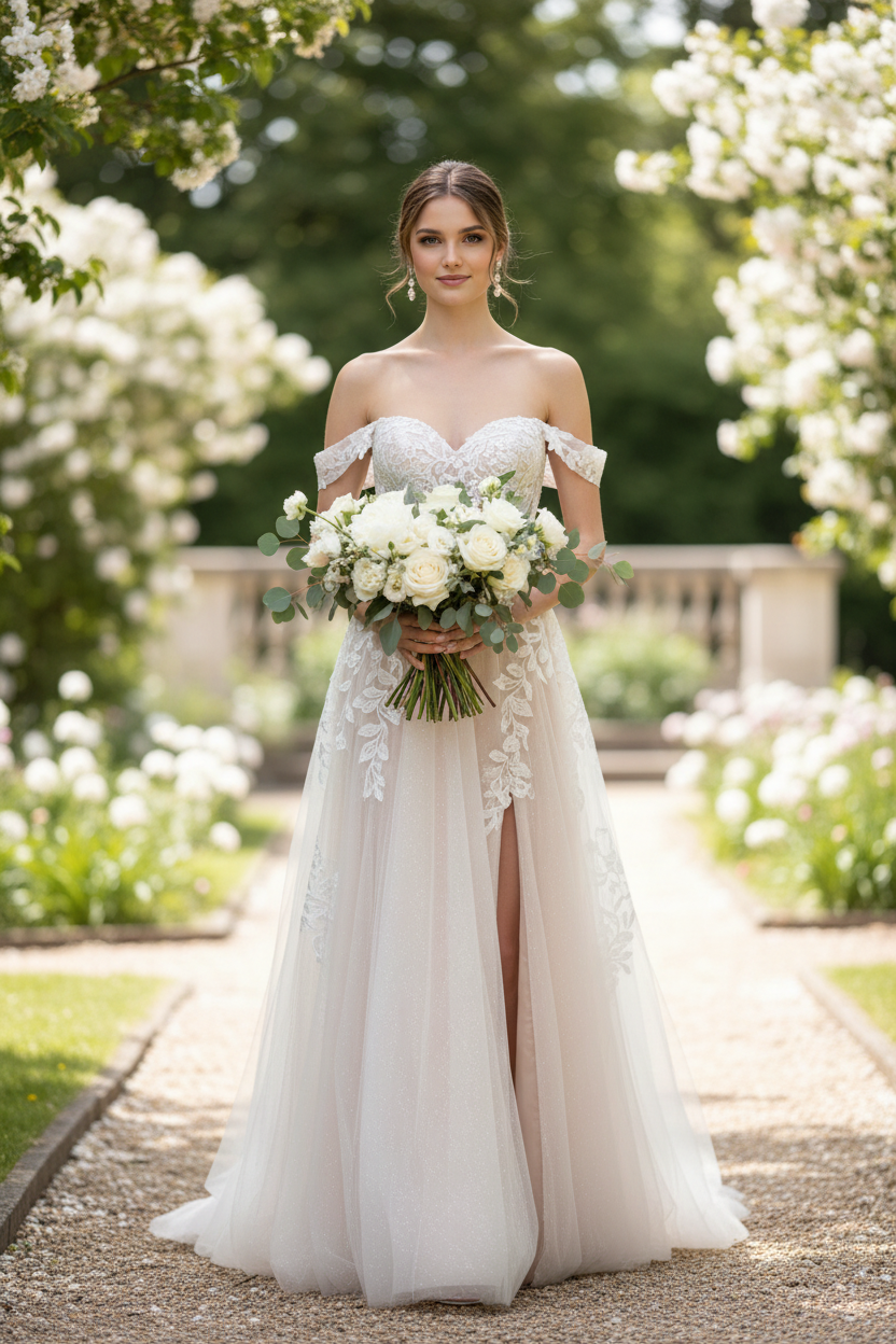 Vestido de Novia Daniela - Princesa Tul Apliques Florales
