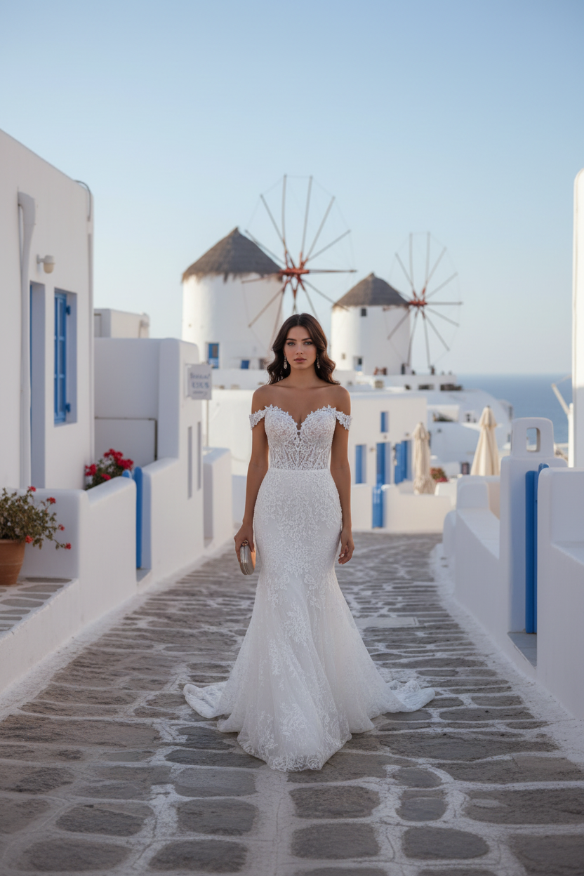 Vestido de Novia Victoria - Sirena Hombros Caídos Encaje
