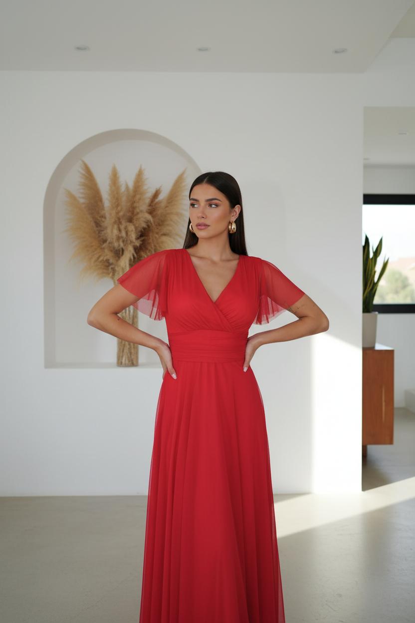 Vestido Tull rojo