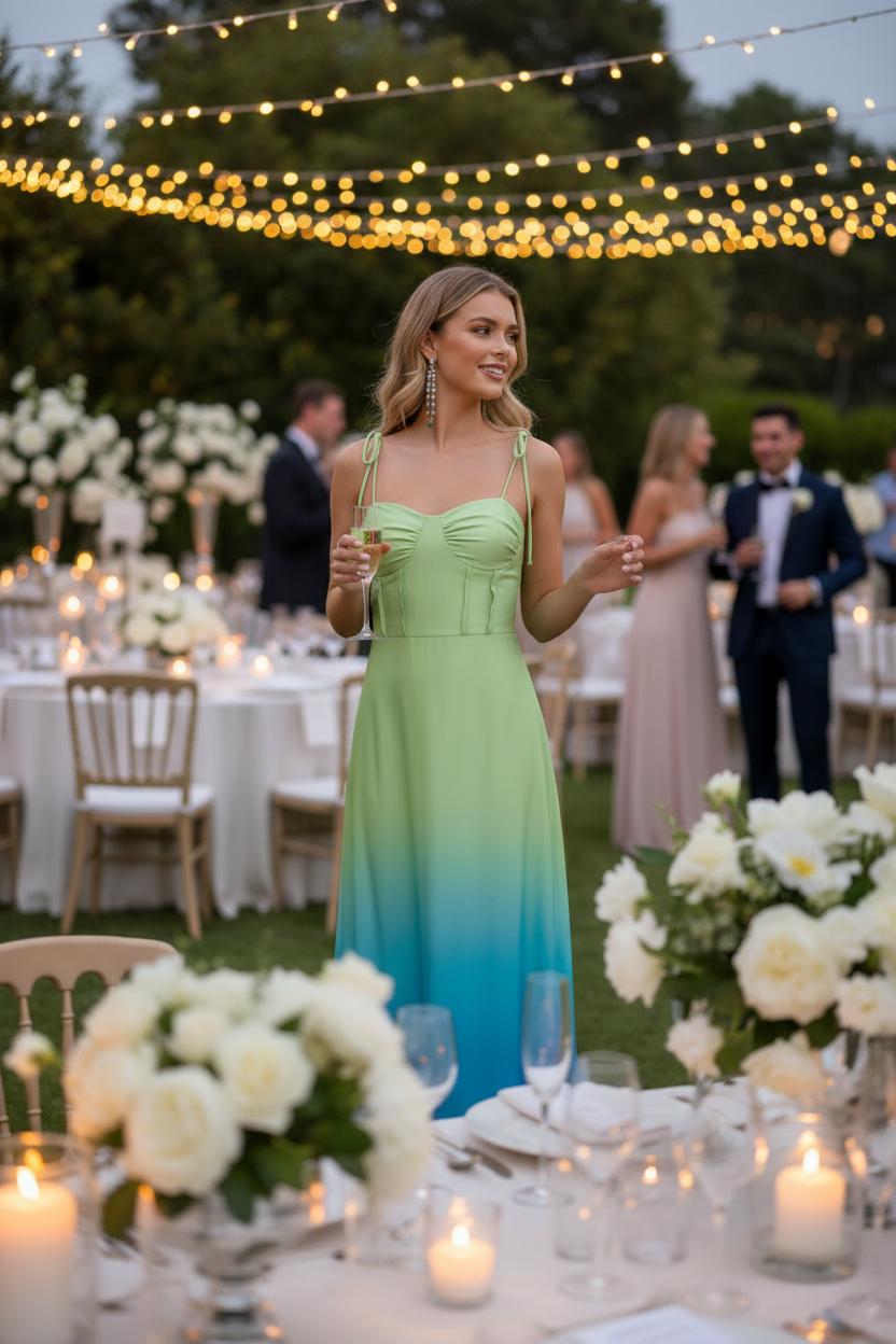 Vestido Aurora Degradé Rosa Azul Talla Única 36-40/42