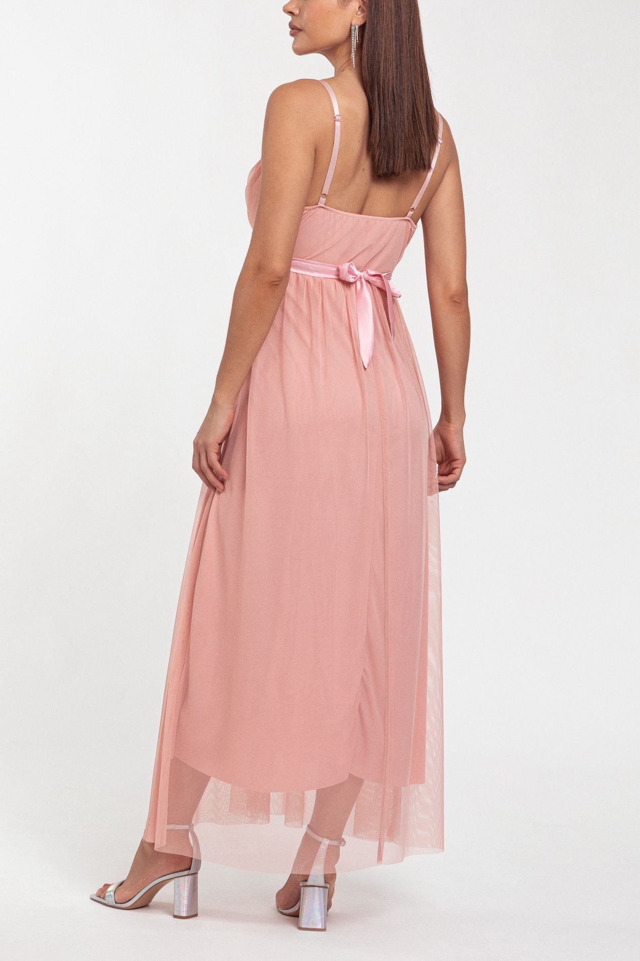 Vestido Rosa Pastel Tul - Vestido de Fiesta Romántico con Tirantes